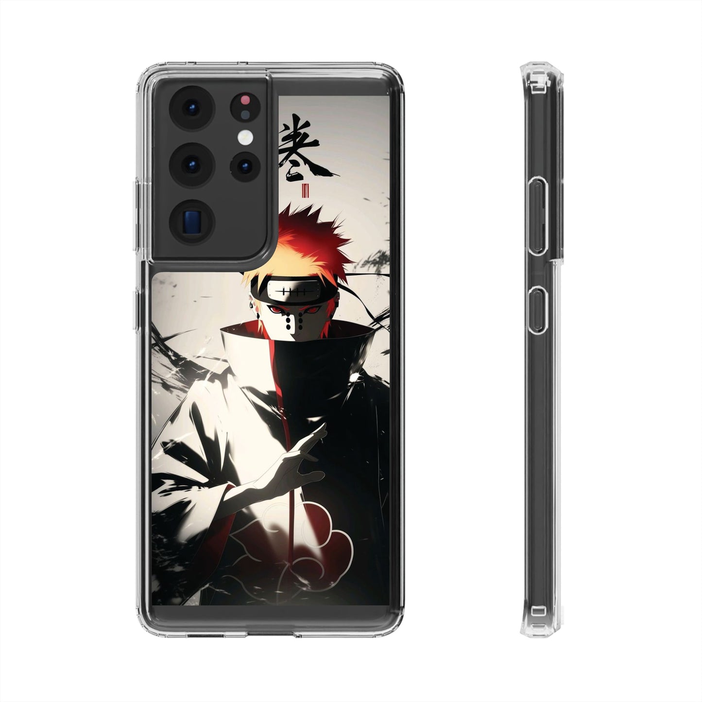 Clear Impact-Resistant Phone Case — Anime Akatsuki Shadow Design