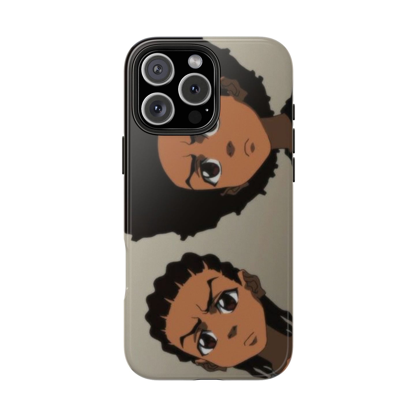 Tough Phone Case — Afro Anime Duo Face Design, Protective Shockproof Cover