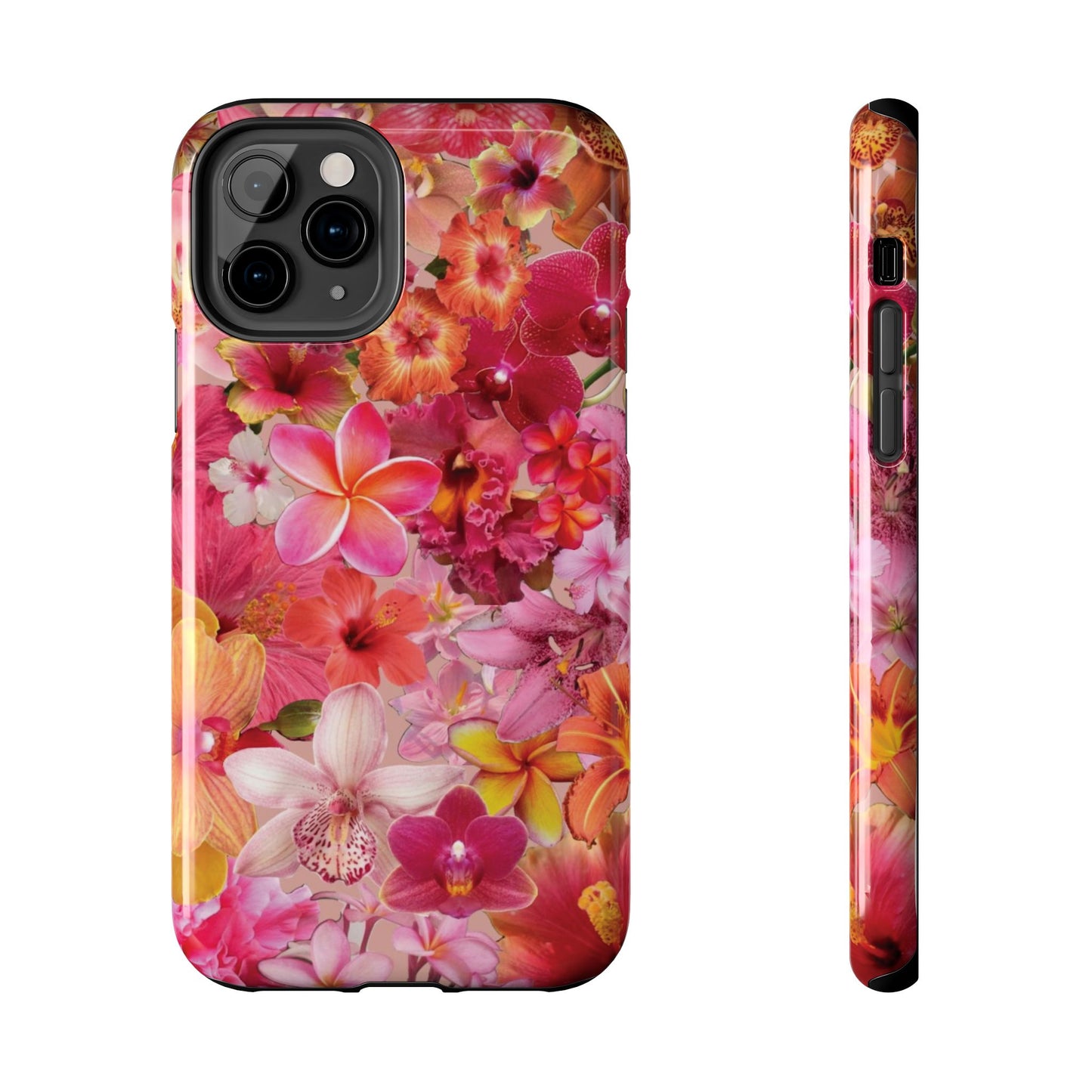 Tough Phone Case — Pink Tropical Floral Orchids Phone Cover