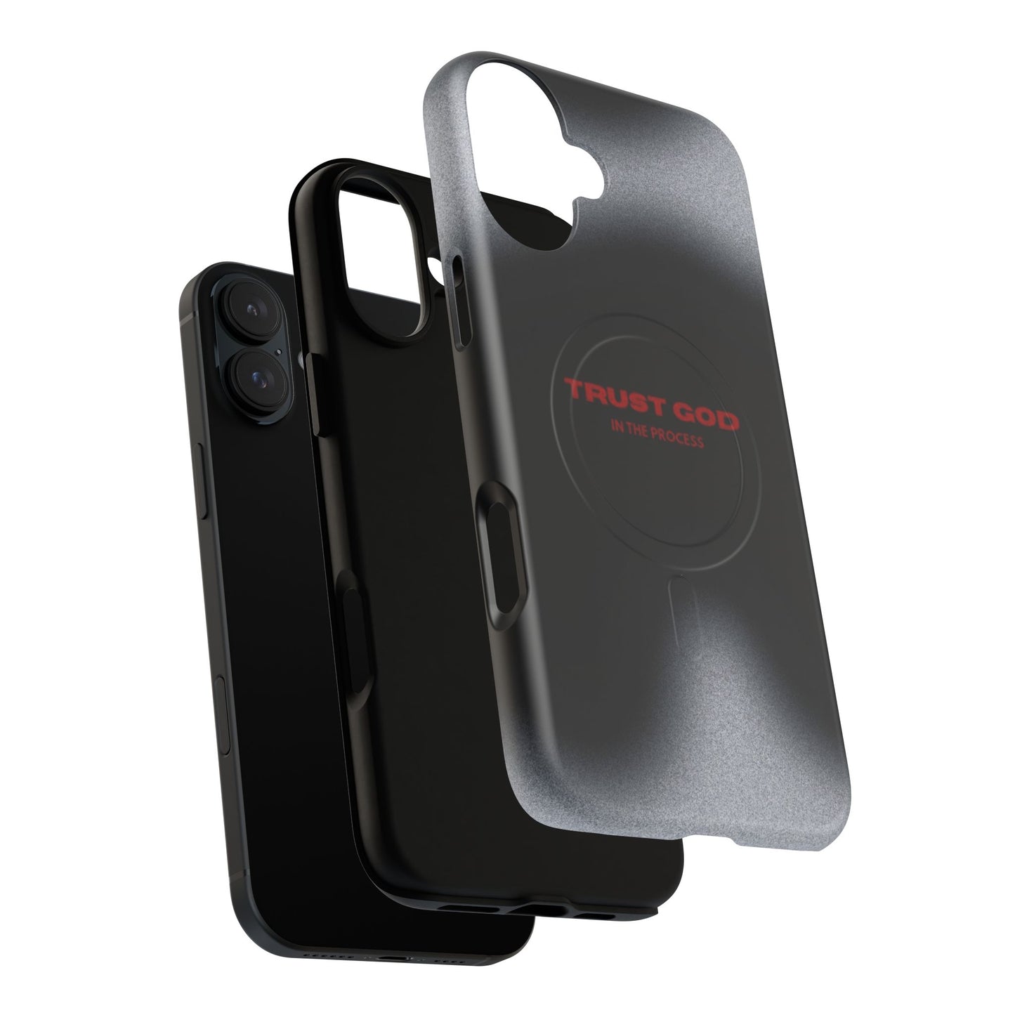 MagSafe Phone Case — "Trust God in the Process" Black Magnetic Tough Case