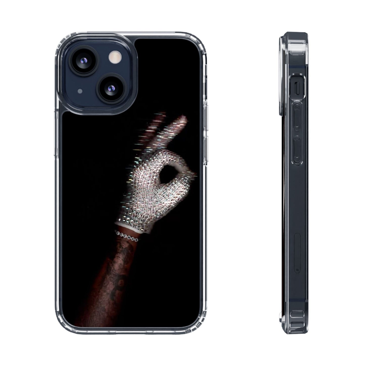 Diamond Glove OK Hand Clear Phone Case