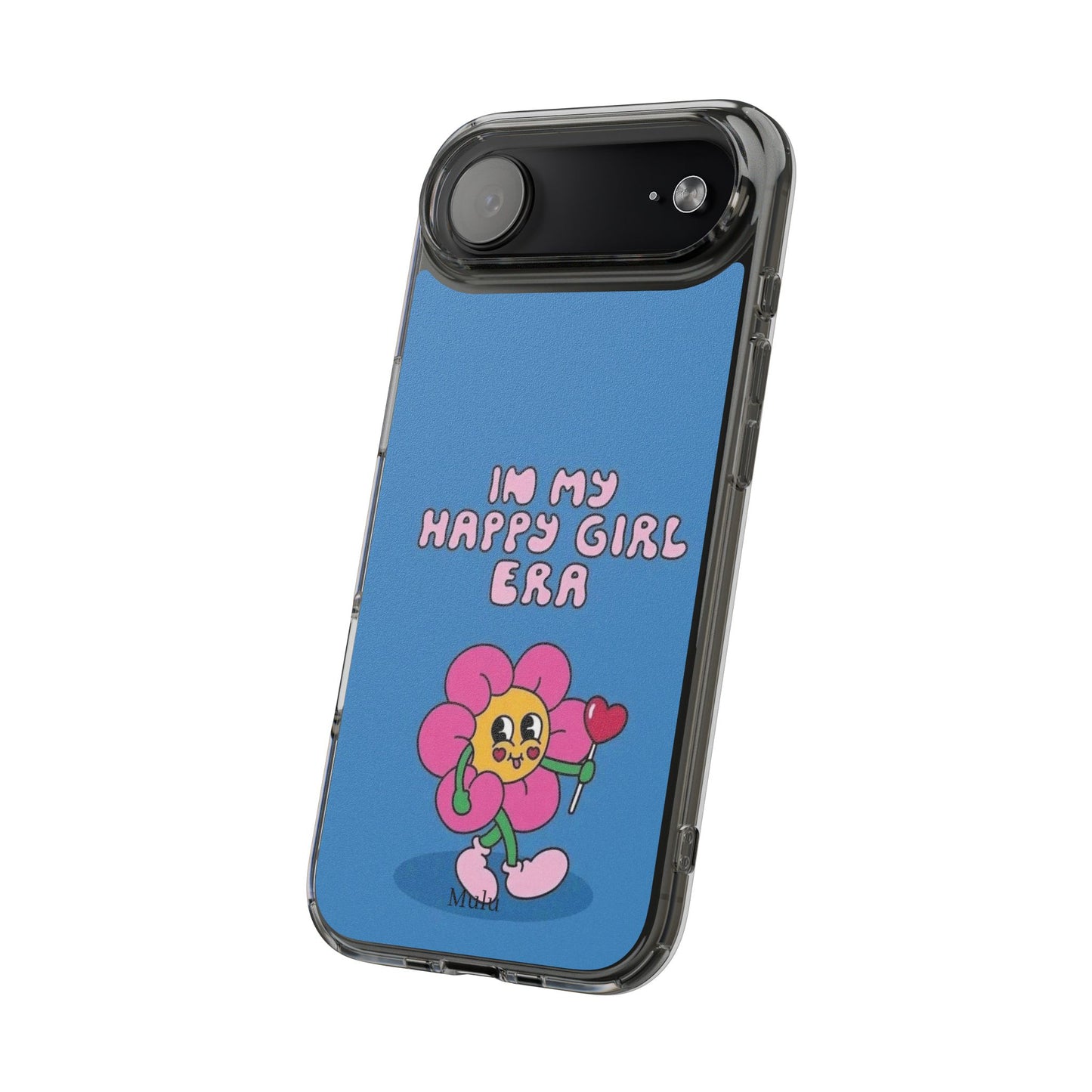 Clear Impact-Resistant Phone Case — “I’m My Happy Girl Era” Cute Flower Design