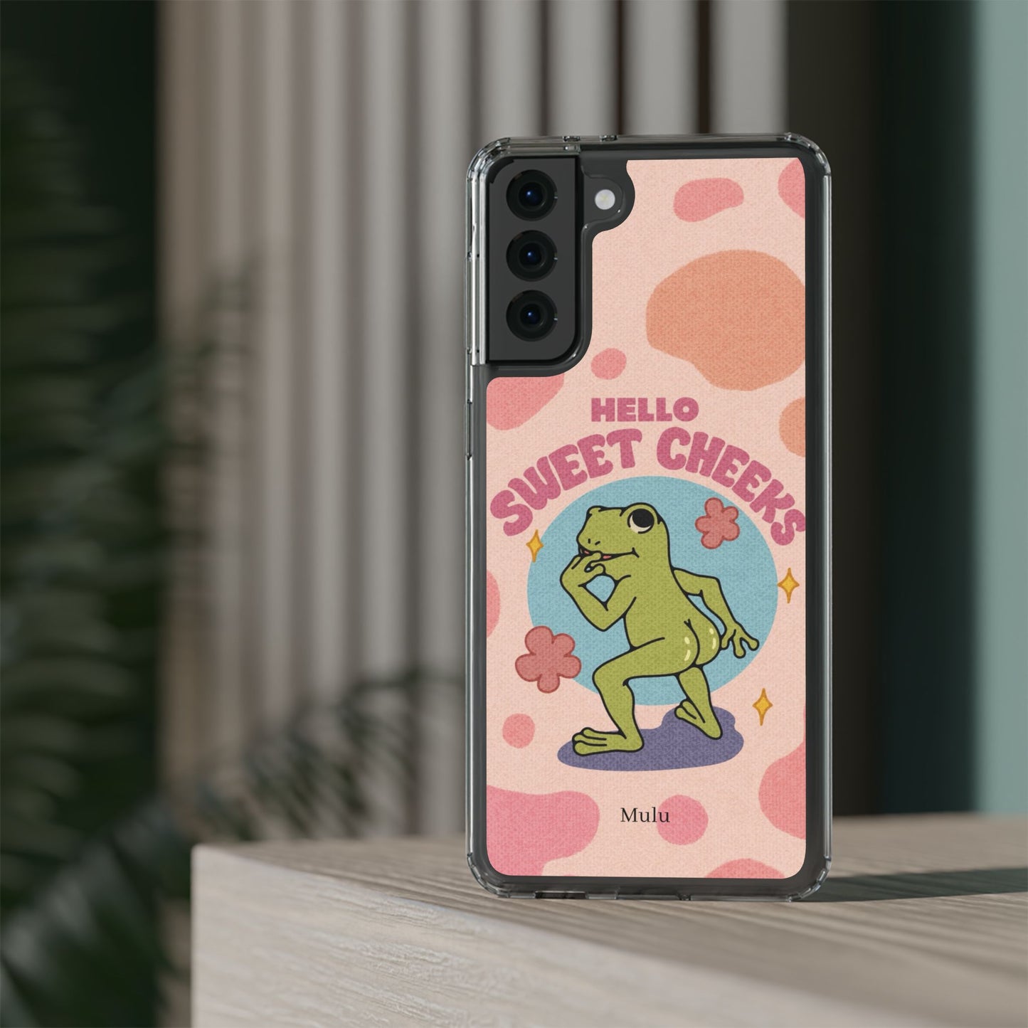 Clear Impact Phone Case — "Hello Sweet Cheeks" Retro Frog Design