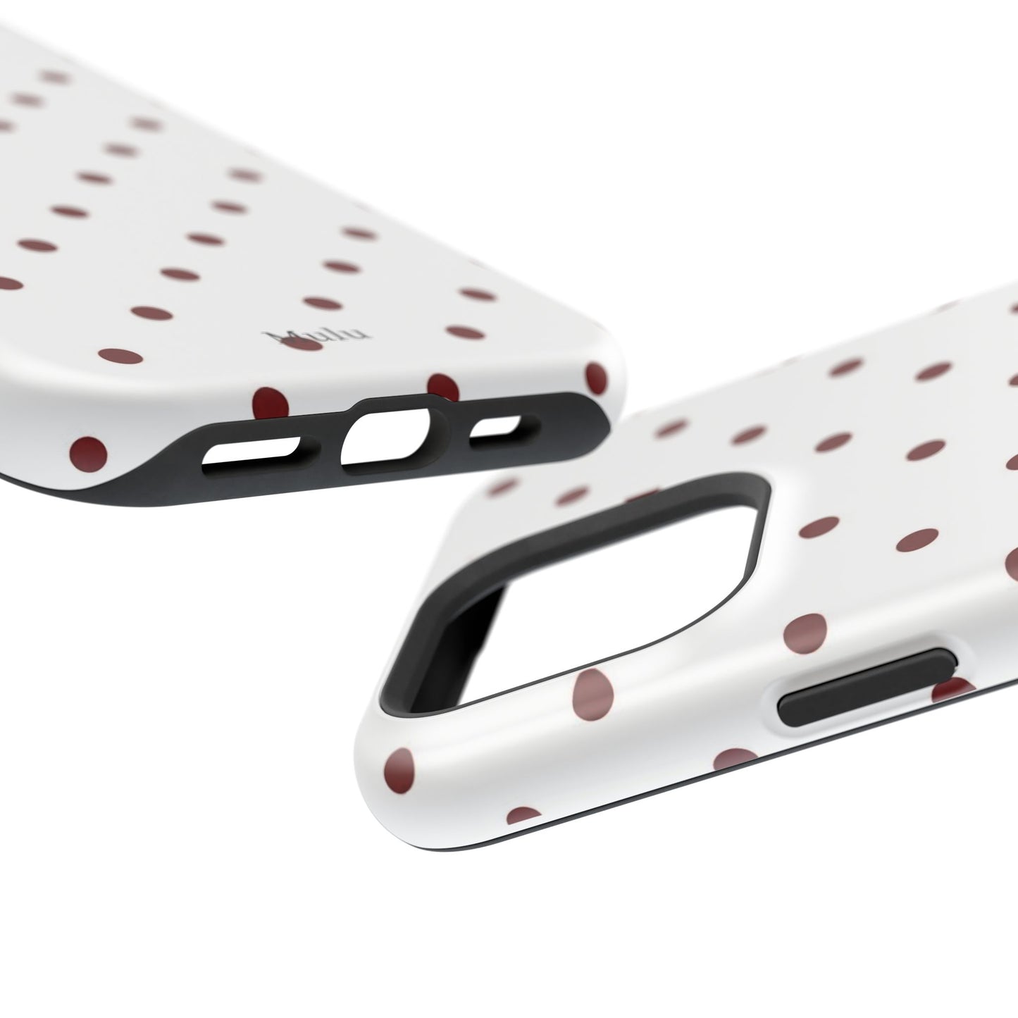 Polka Dot Magnetic Impact-Resistant Phone Case — Red Dots on White
