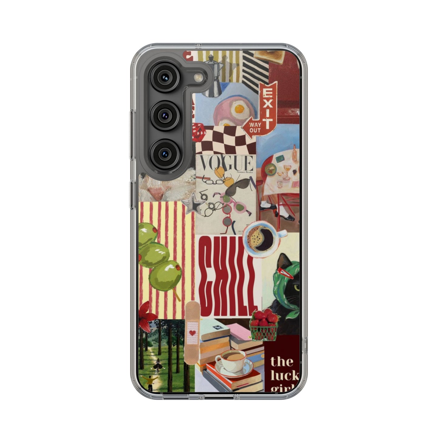 Collage Vintage Aesthetic Clear Impact-Resistant Phone Case