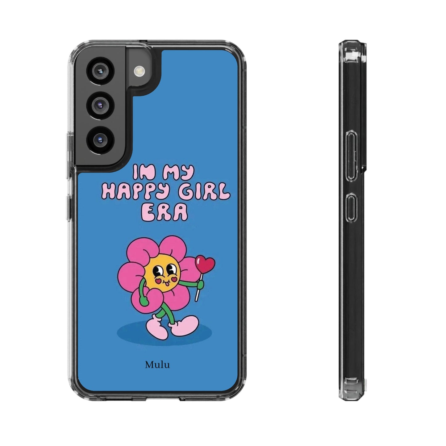 Clear Impact-Resistant Phone Case — “I’m My Happy Girl Era” Cute Flower Design
