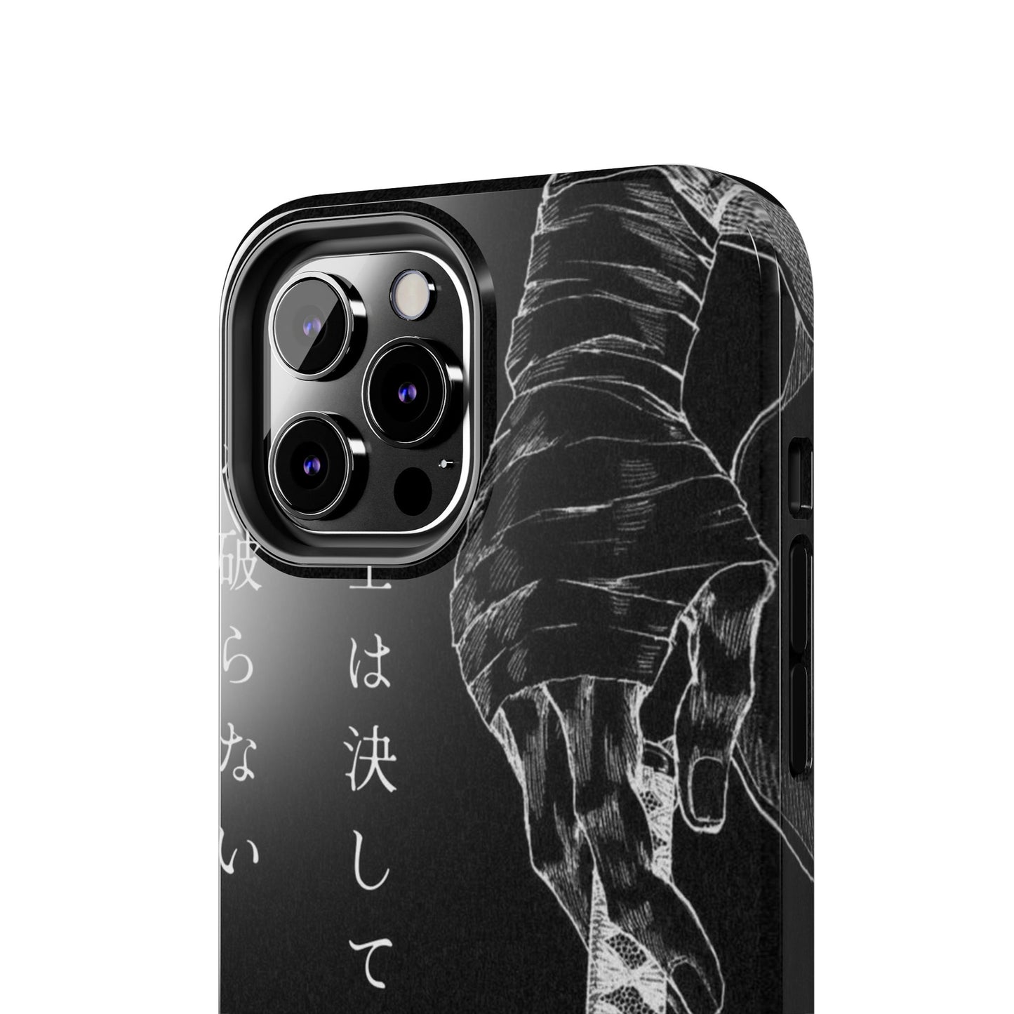 Samurai Vow Tough Phone Case — Black Katana Design with Japanese Text