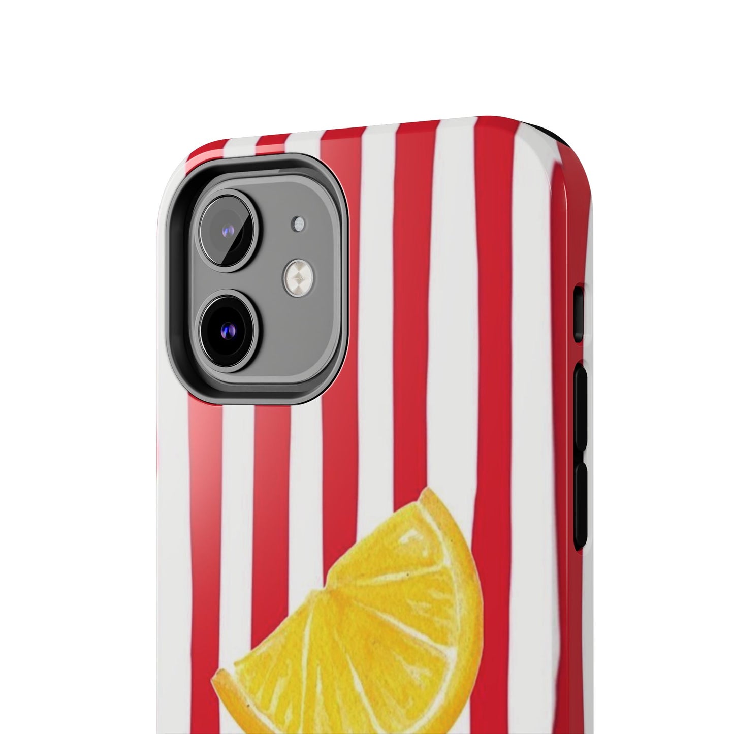 Lemon Slice Red & White Stripe Tough Phone Case