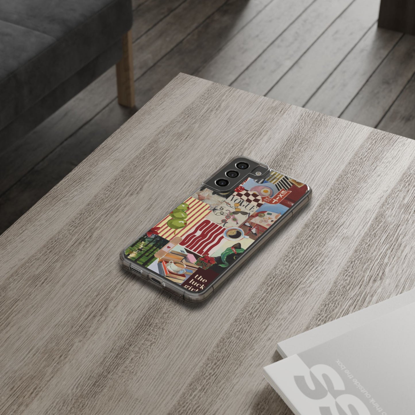 Collage Vintage Aesthetic Clear Impact-Resistant Phone Case