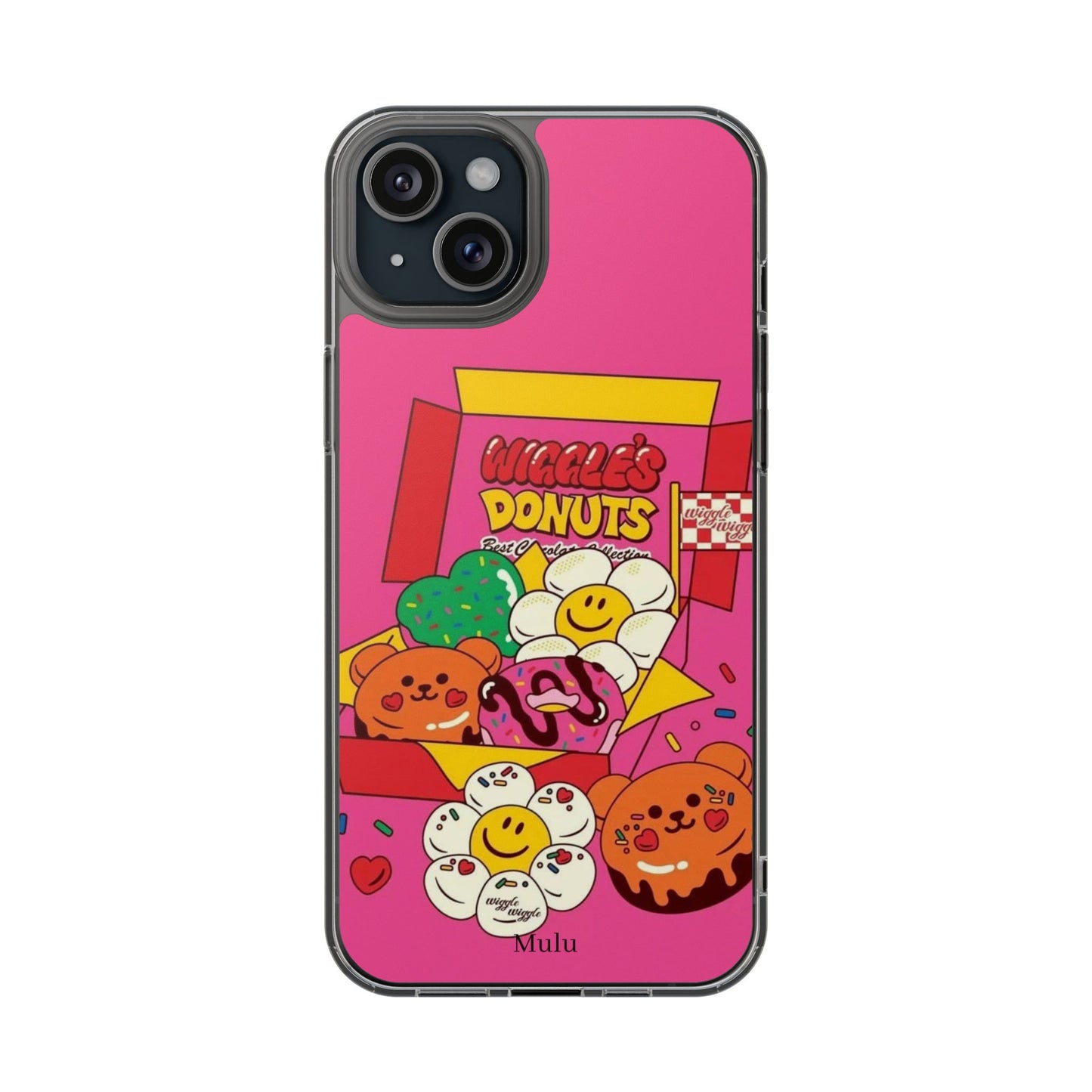 Donut Box Cute Phone Case — Clear Impact‑Resistant iPhone Cover with Smiling Donuts