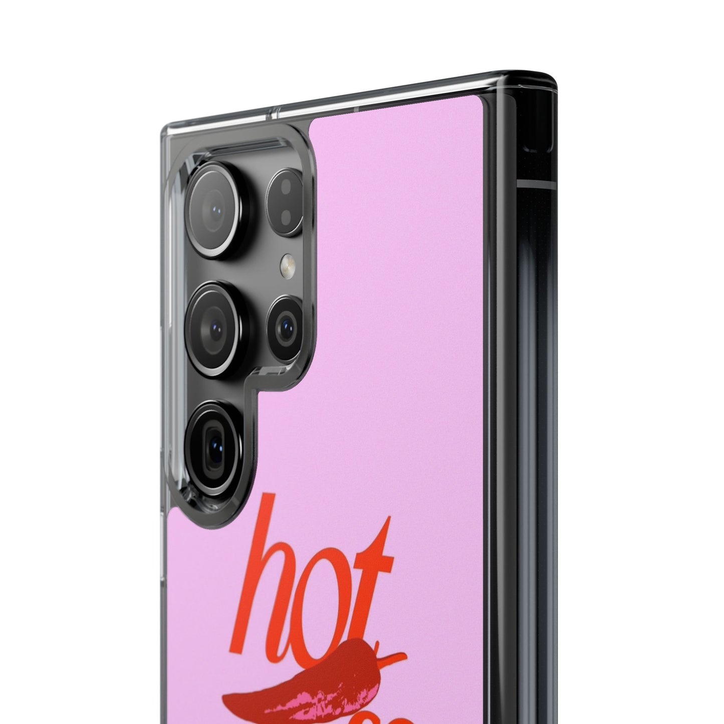 Hot Stuff Clear Impact Phone Case — Pink Retro Typography iPhone Cover