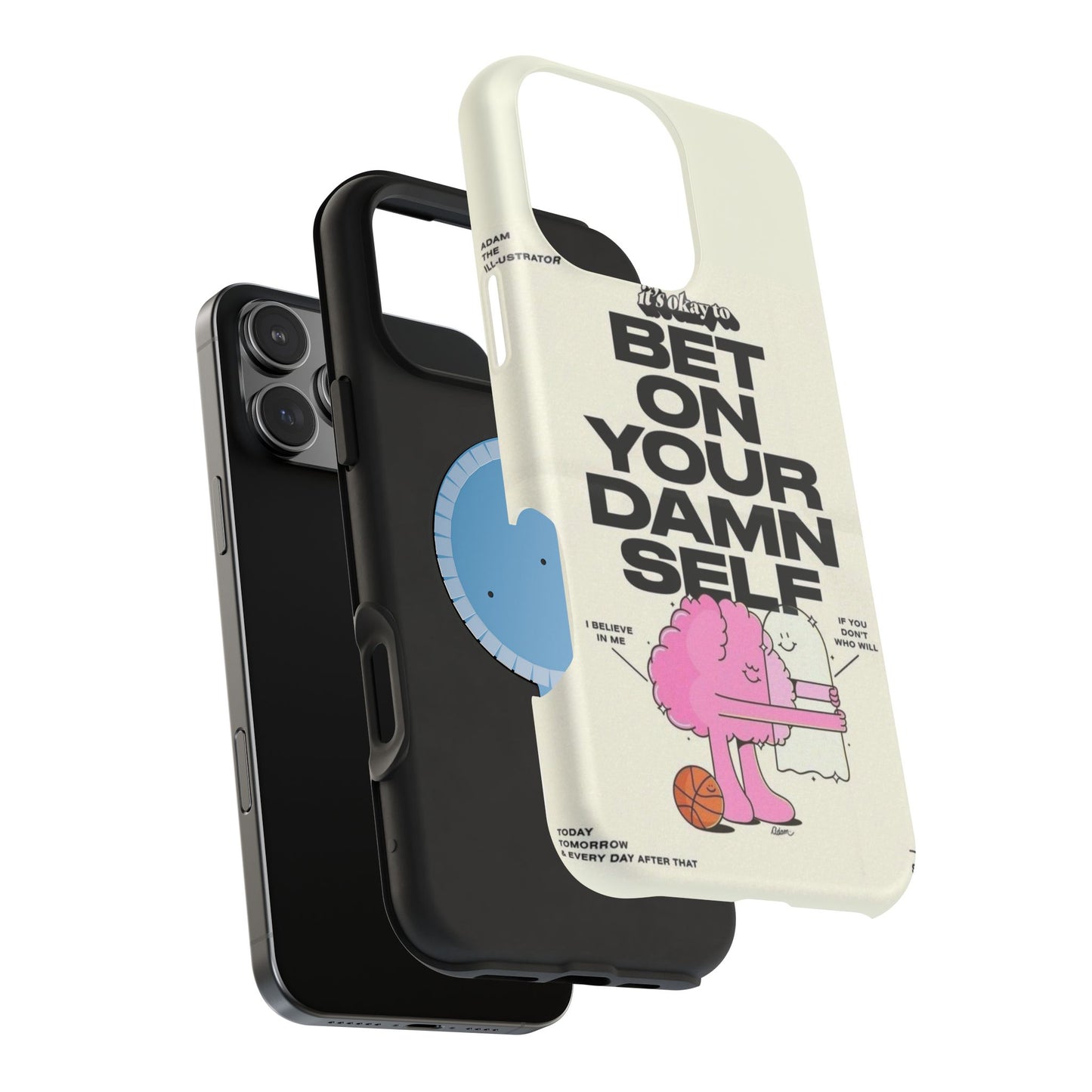Magnetic Impact-Resistant Case — "Bet On Your Damn Self" Motivational Phone Cover