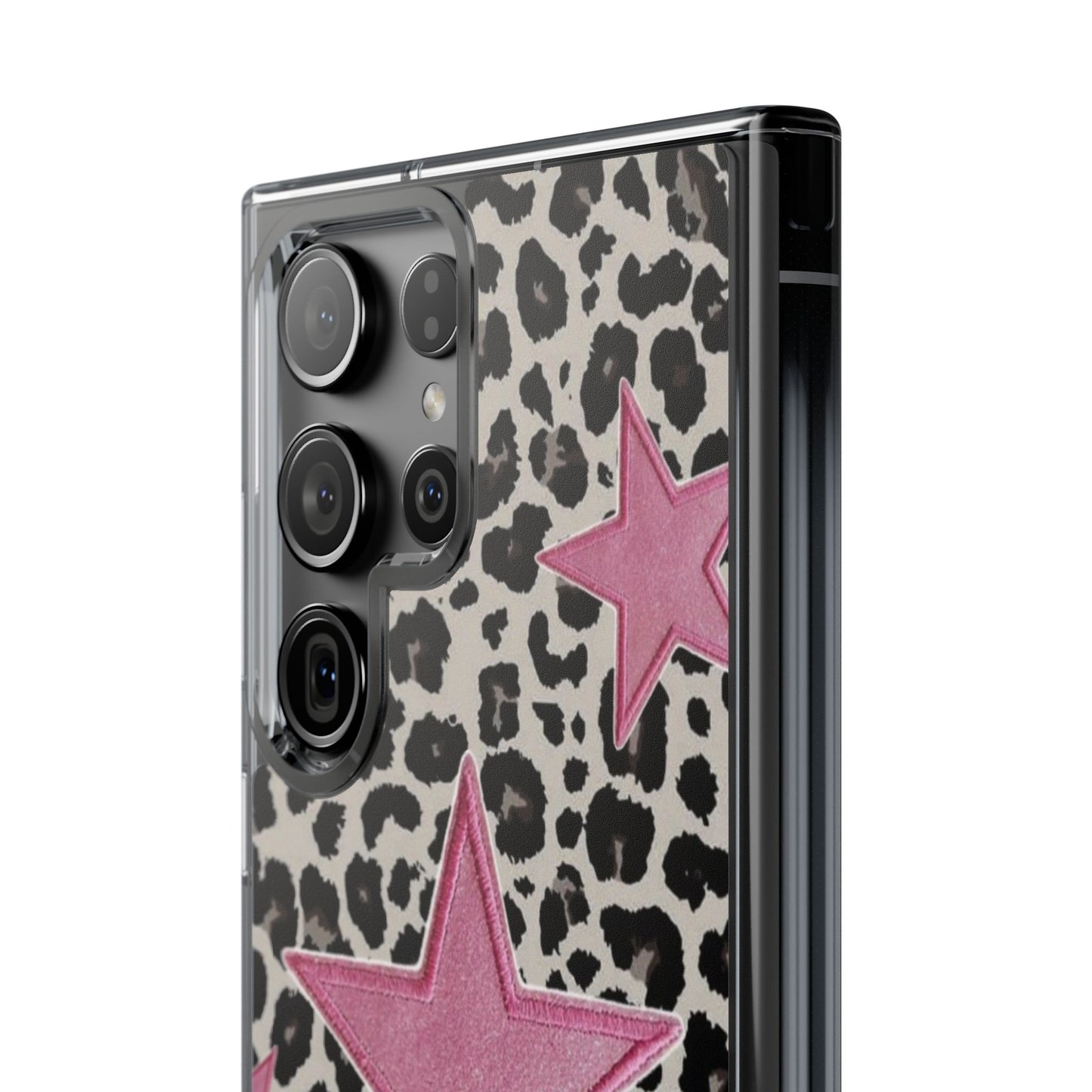 Pink Star Leopard Clear Impact Phone Case