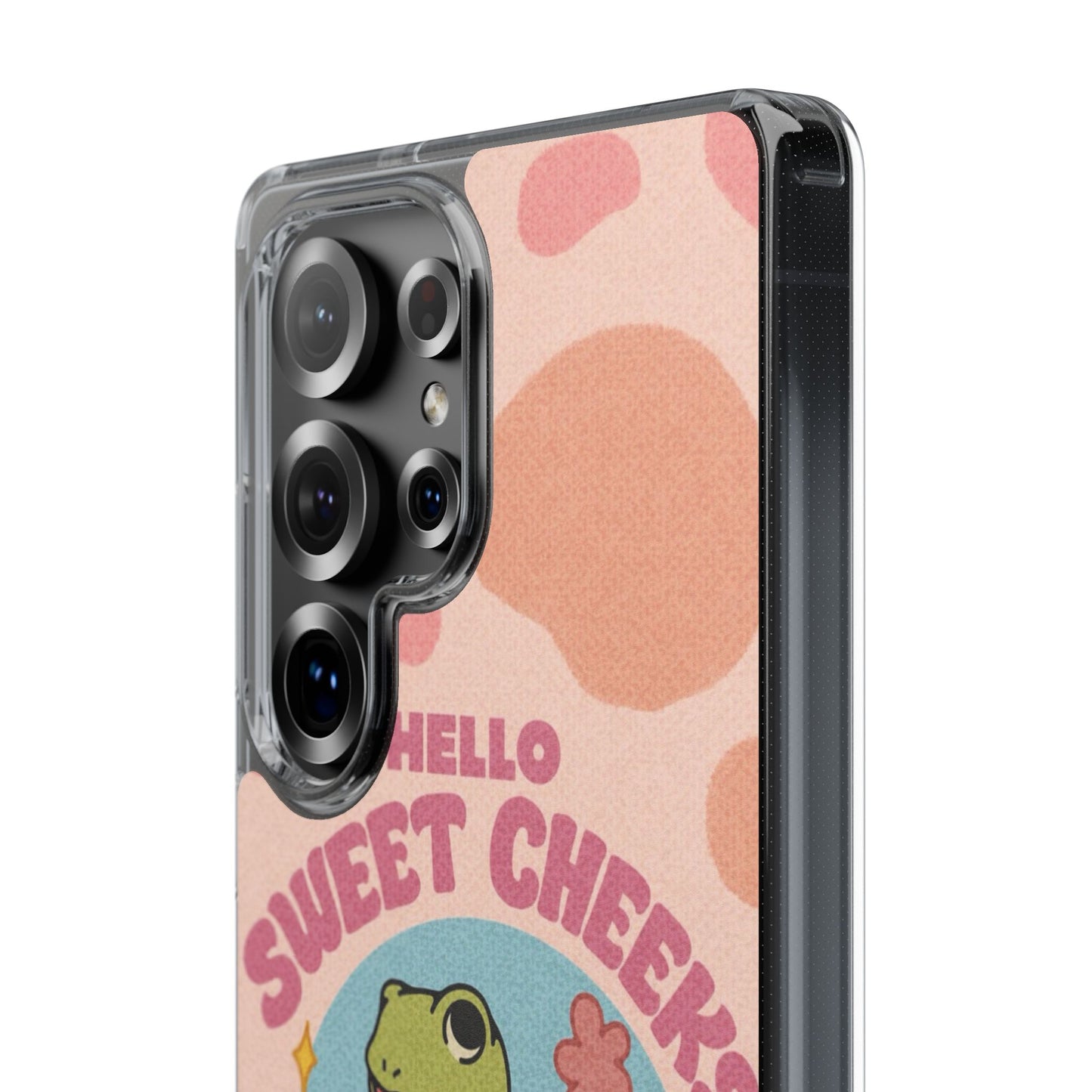 Clear Impact Phone Case — "Hello Sweet Cheeks" Retro Frog Design