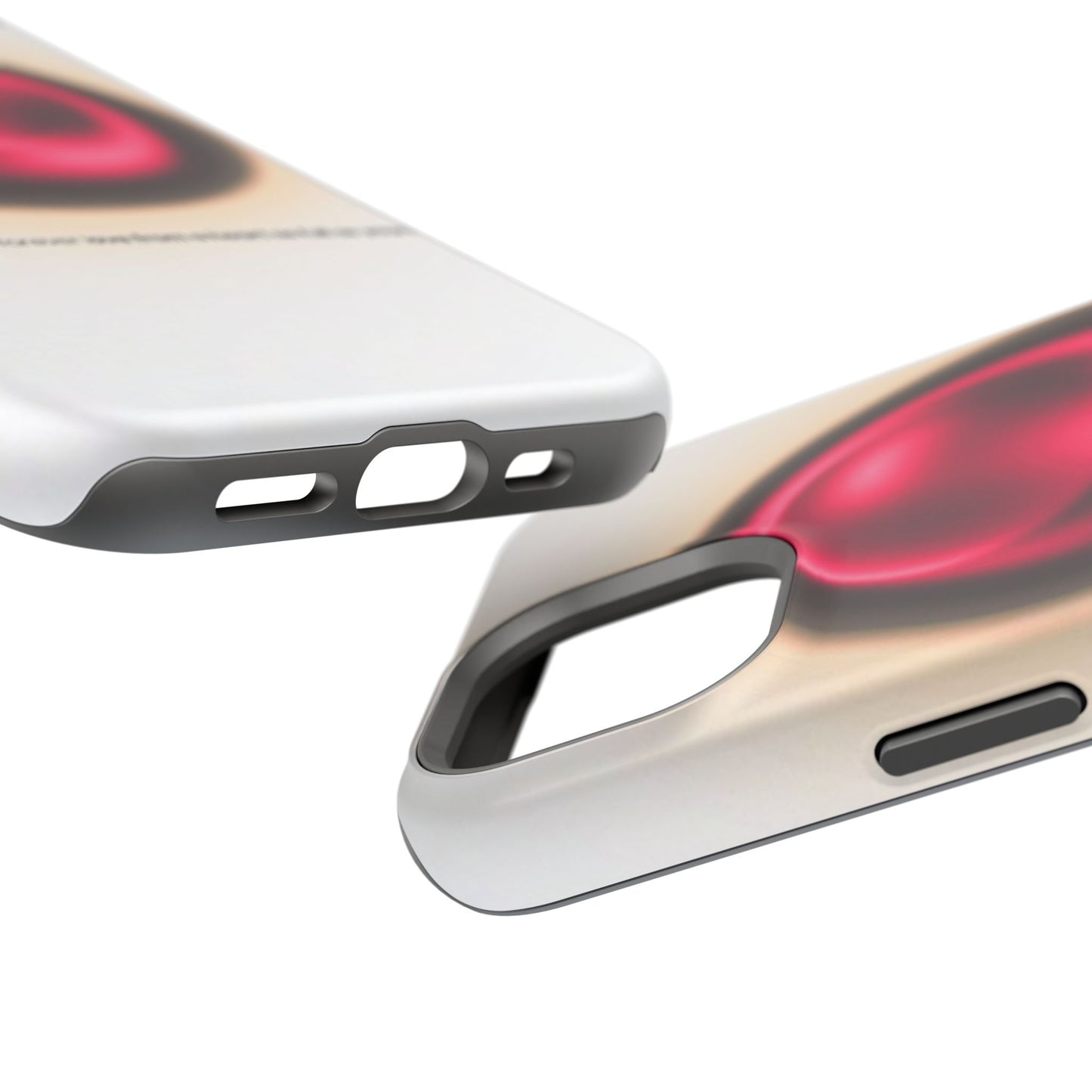 Protective Phone Case — Red Pearl Heart Design with 'You deserve a forever love' Text