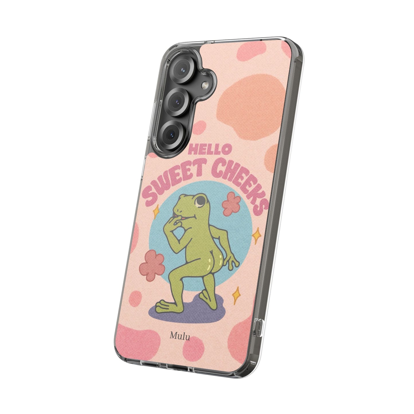 Clear Impact Phone Case — "Hello Sweet Cheeks" Retro Frog Design