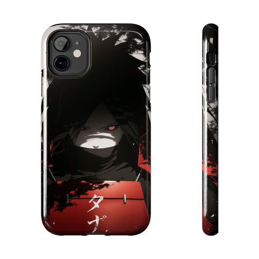 Anime Dark Ninja Phone Case — Red Eye Silhouette Tough Phone Case