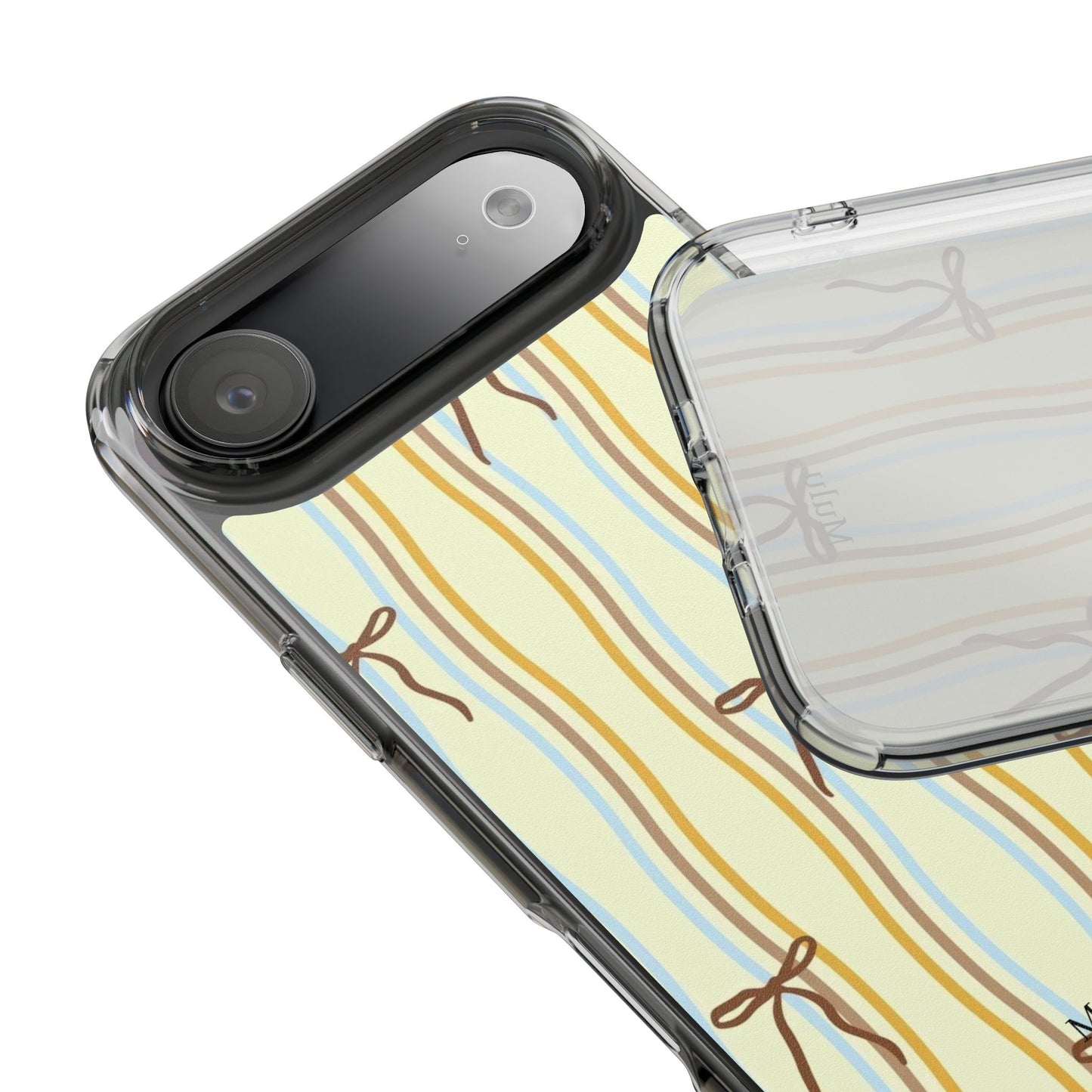 Ballet Ribbon Stripe Clear Impact Phone Case — Pastel Yellow Protective Cover