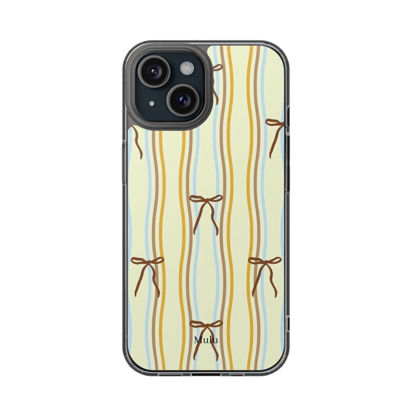 Ballet Ribbon Stripe Clear Impact Phone Case — Pastel Yellow Protective Cover