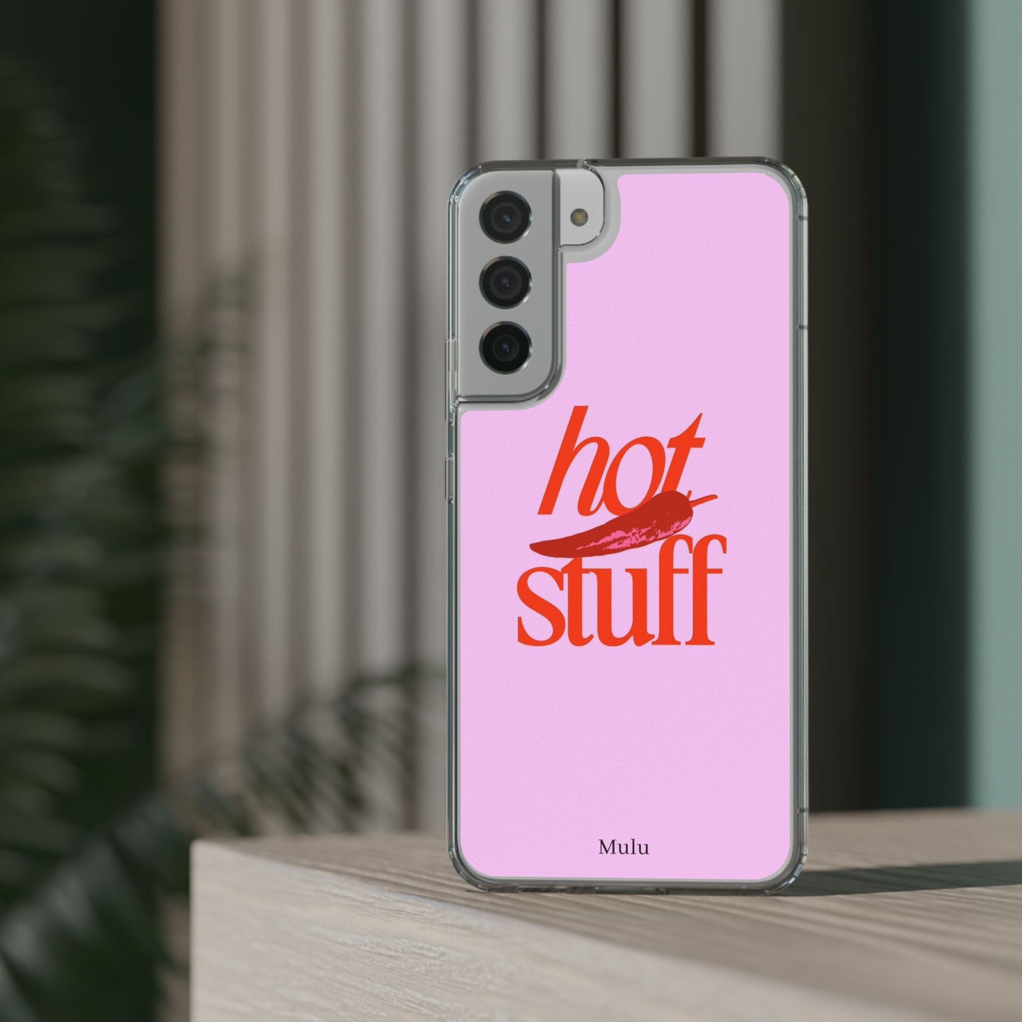 Hot Stuff Clear Impact Phone Case — Pink Retro Typography iPhone Cover