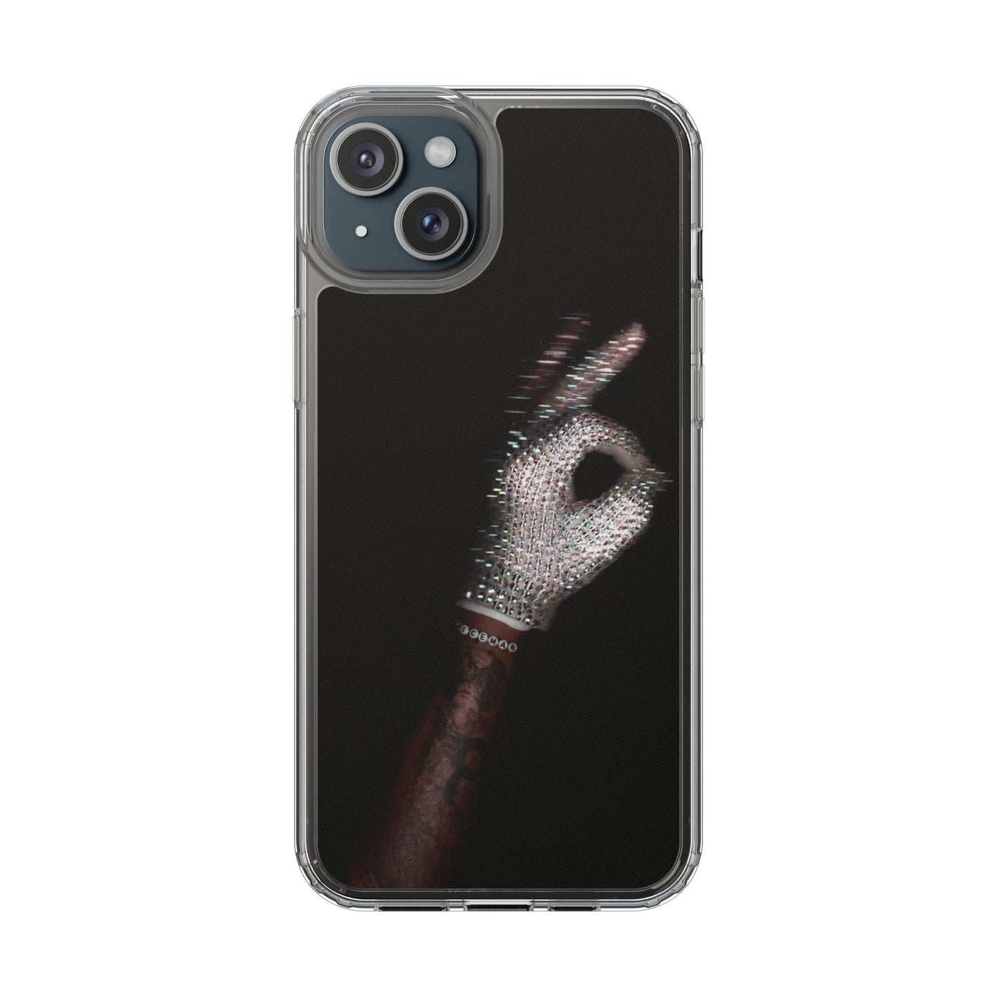 Diamond Glove OK Hand Clear Phone Case