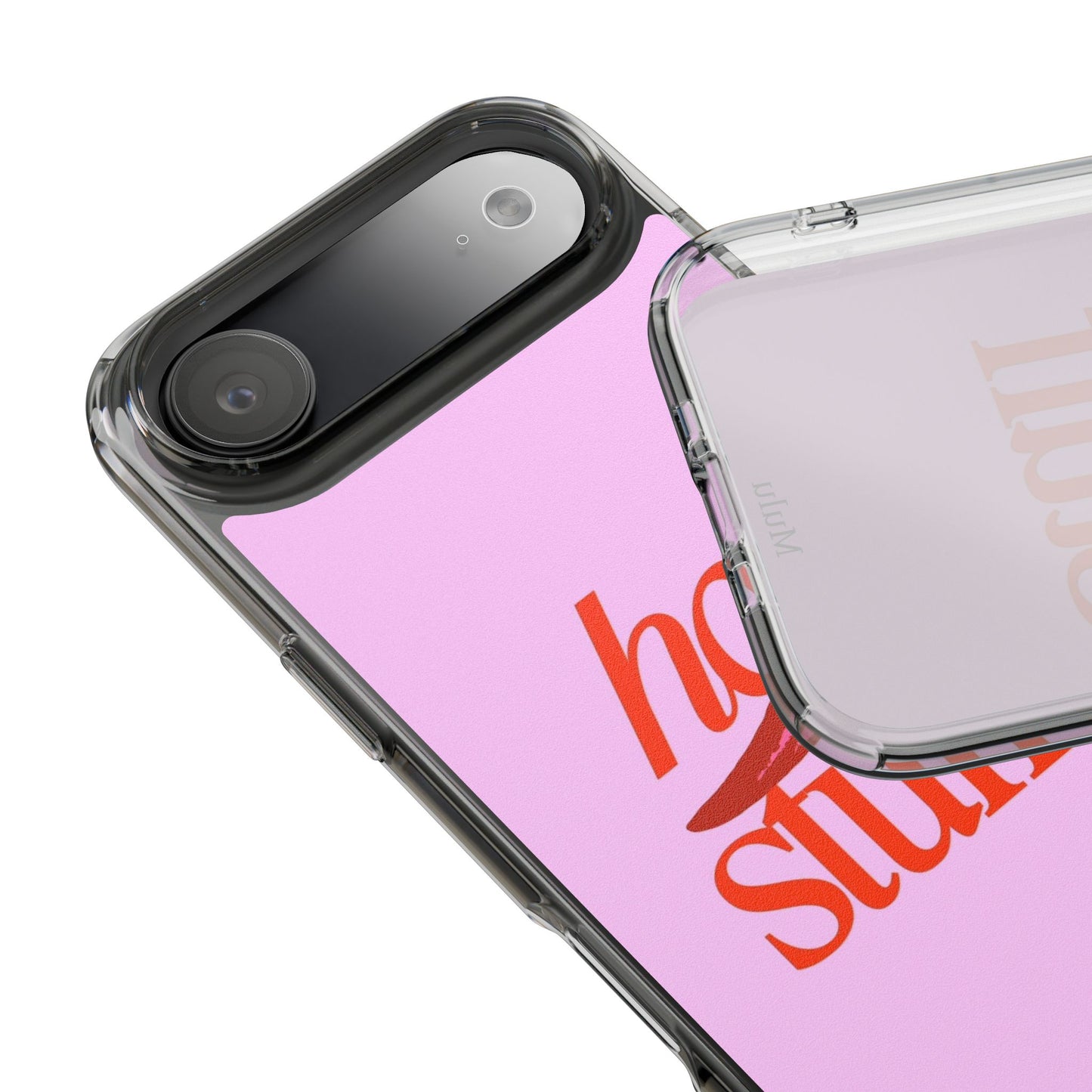 Hot Stuff Clear Impact Phone Case — Pink Retro Typography iPhone Cover