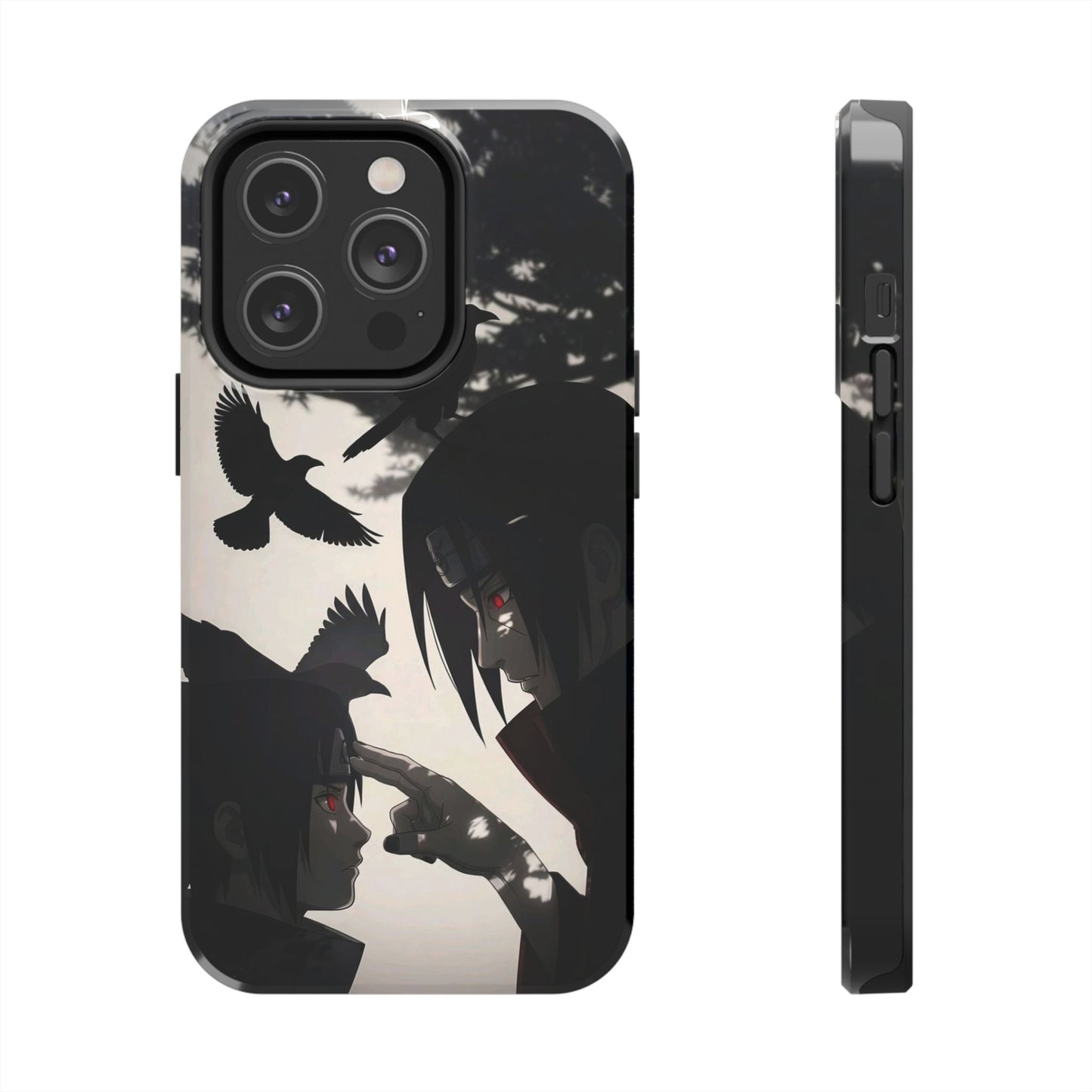 Anime Raven Silhouette Phone Case — Dark Red Eye Tough Protective Case