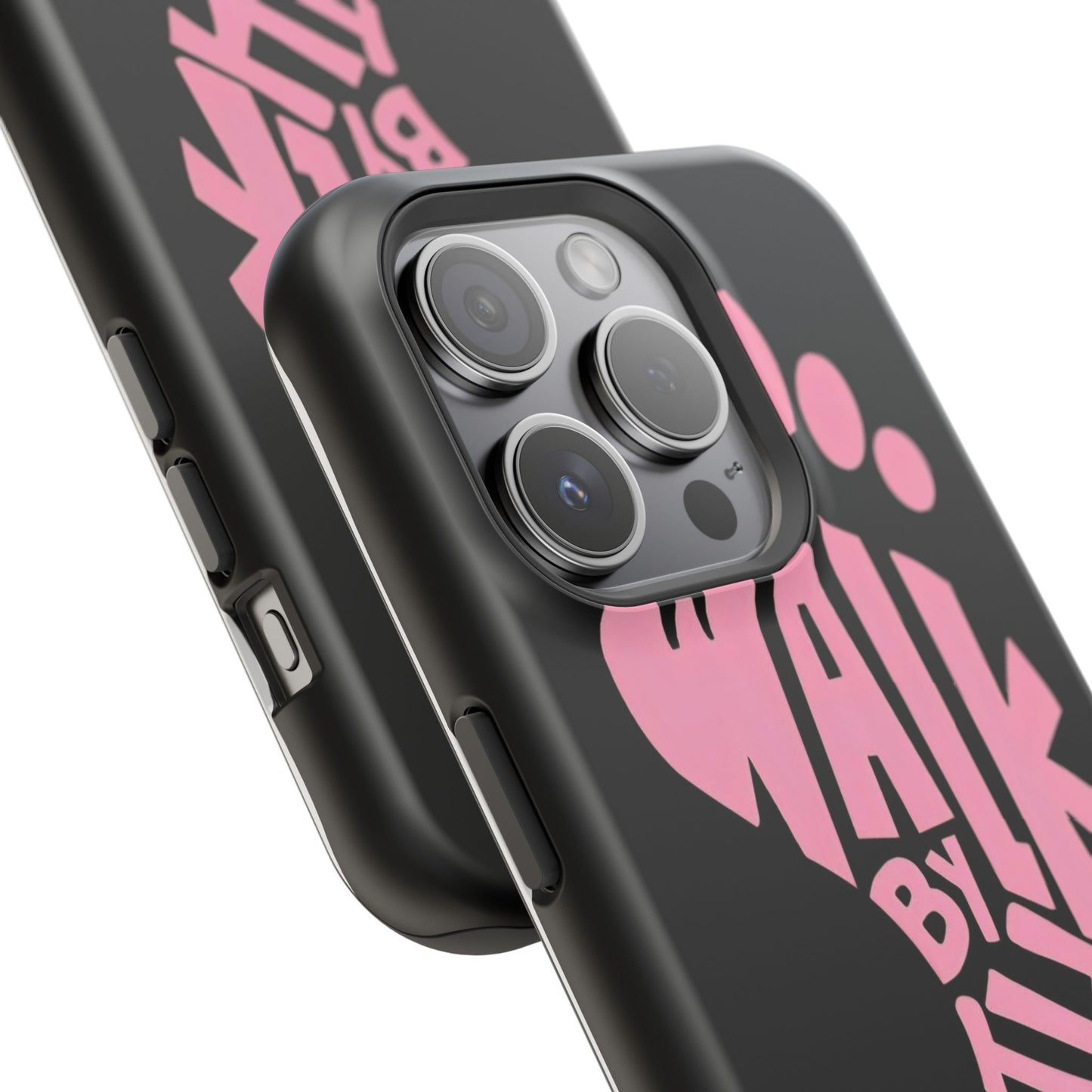 Phone Case — "Walk By Faith" Pink Footprint Magnetic Impact-Resistant Case