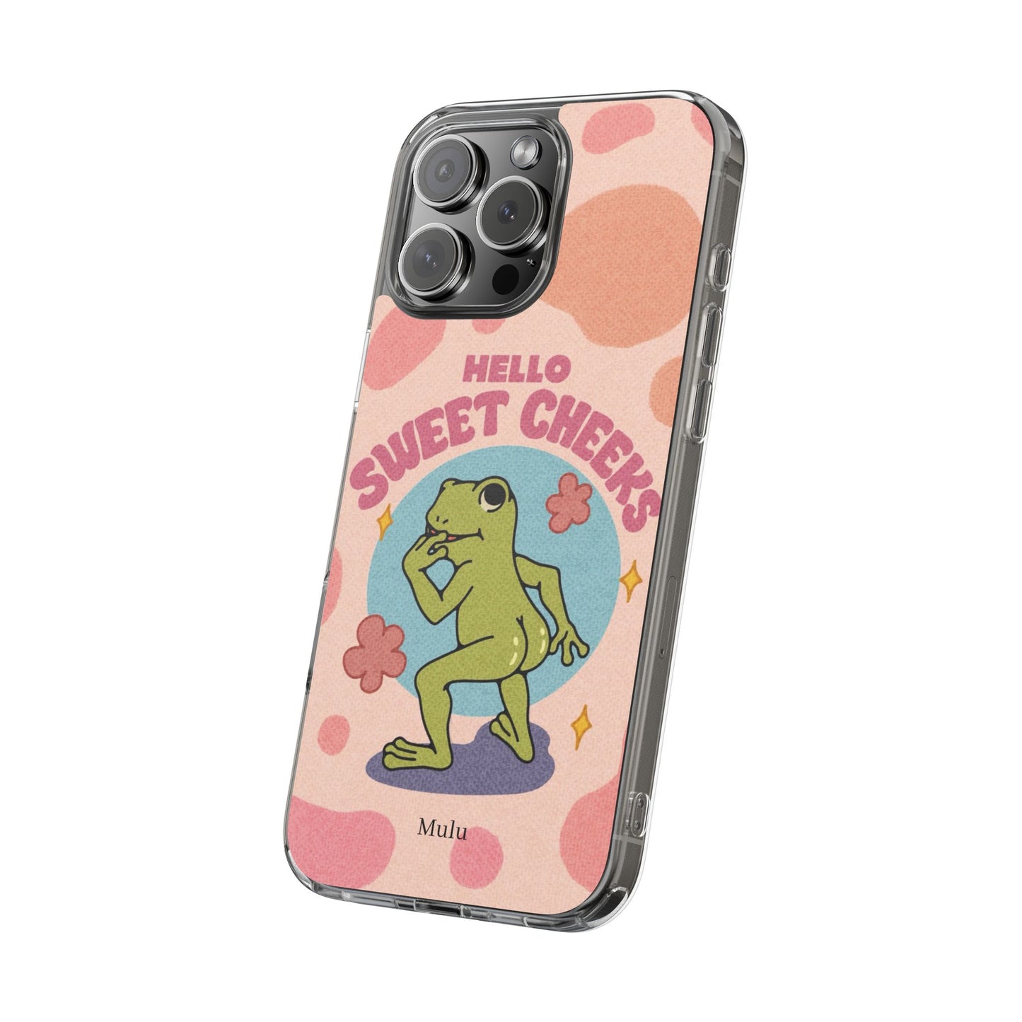 Clear Impact Phone Case — "Hello Sweet Cheeks" Retro Frog Design