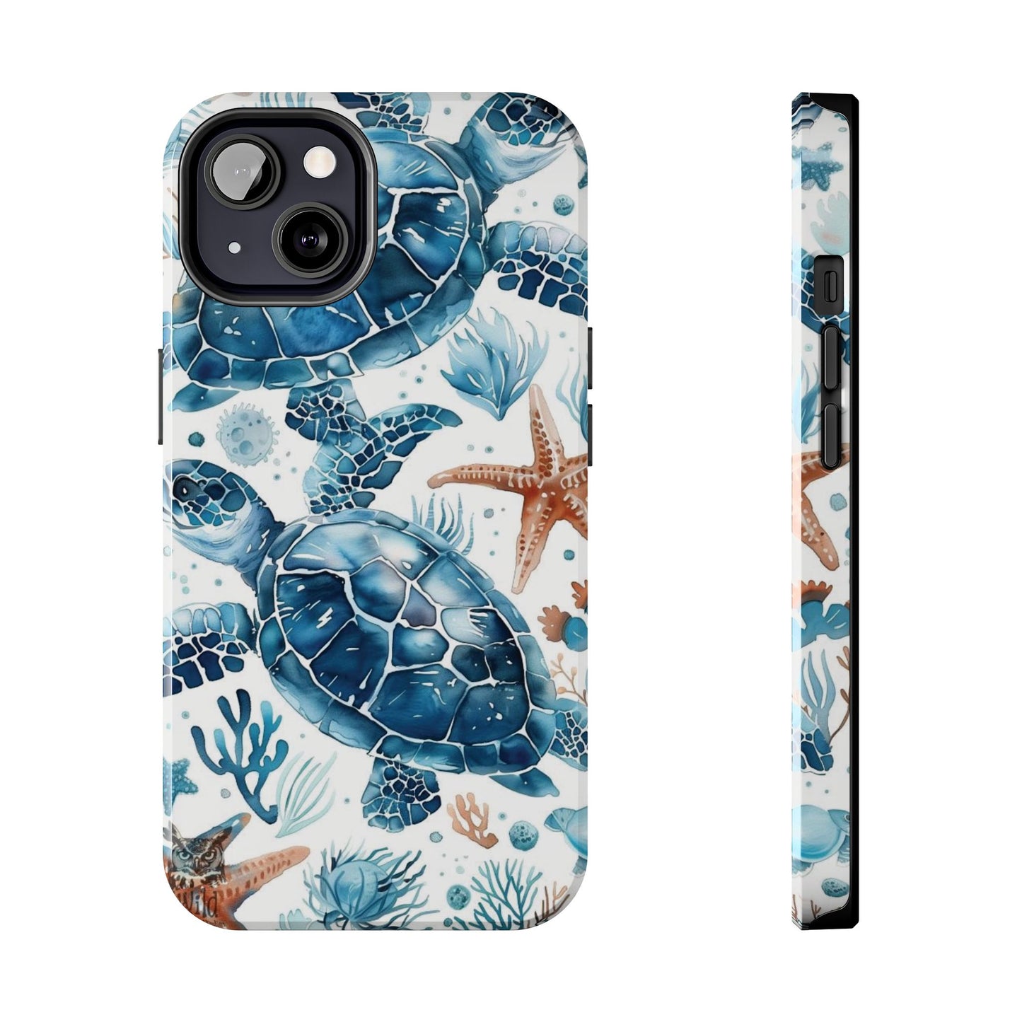 Sea Turtle Tough Phone Case — Blue Ocean Marine Life Protective Cover