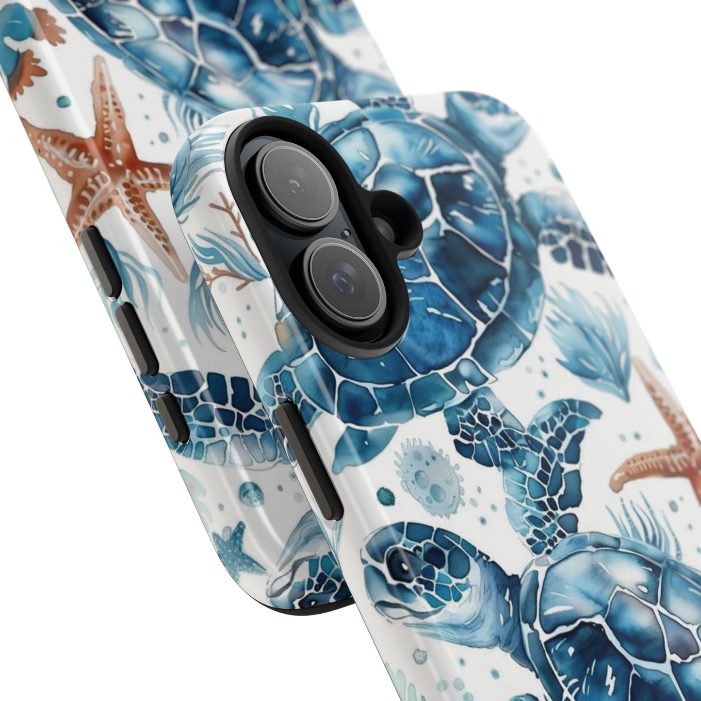 Sea Turtle Tough Phone Case — Blue Ocean Marine Life Protective Cover
