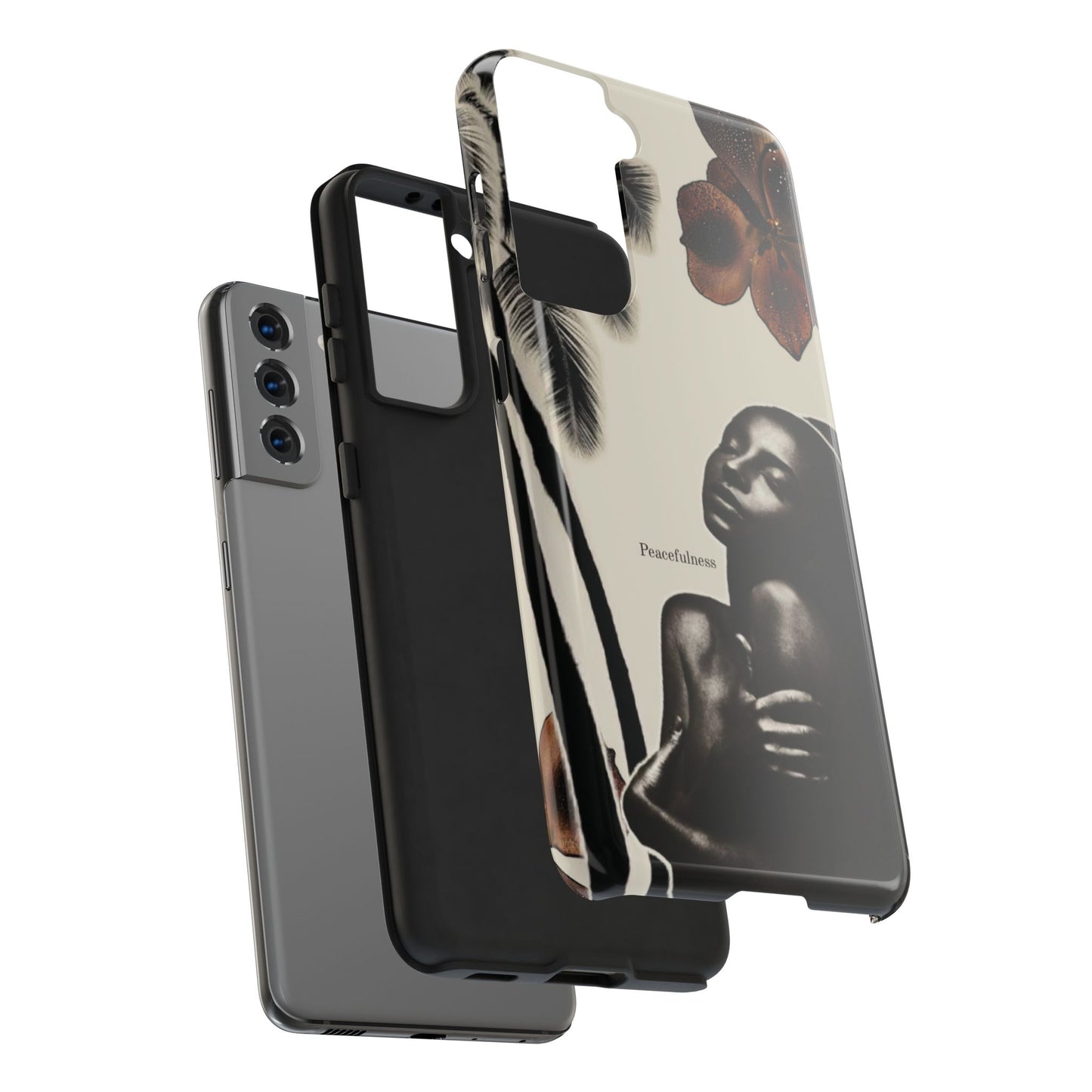 Tough Phone Case — "Peacefulness" Artistic Black Woman Floral Design