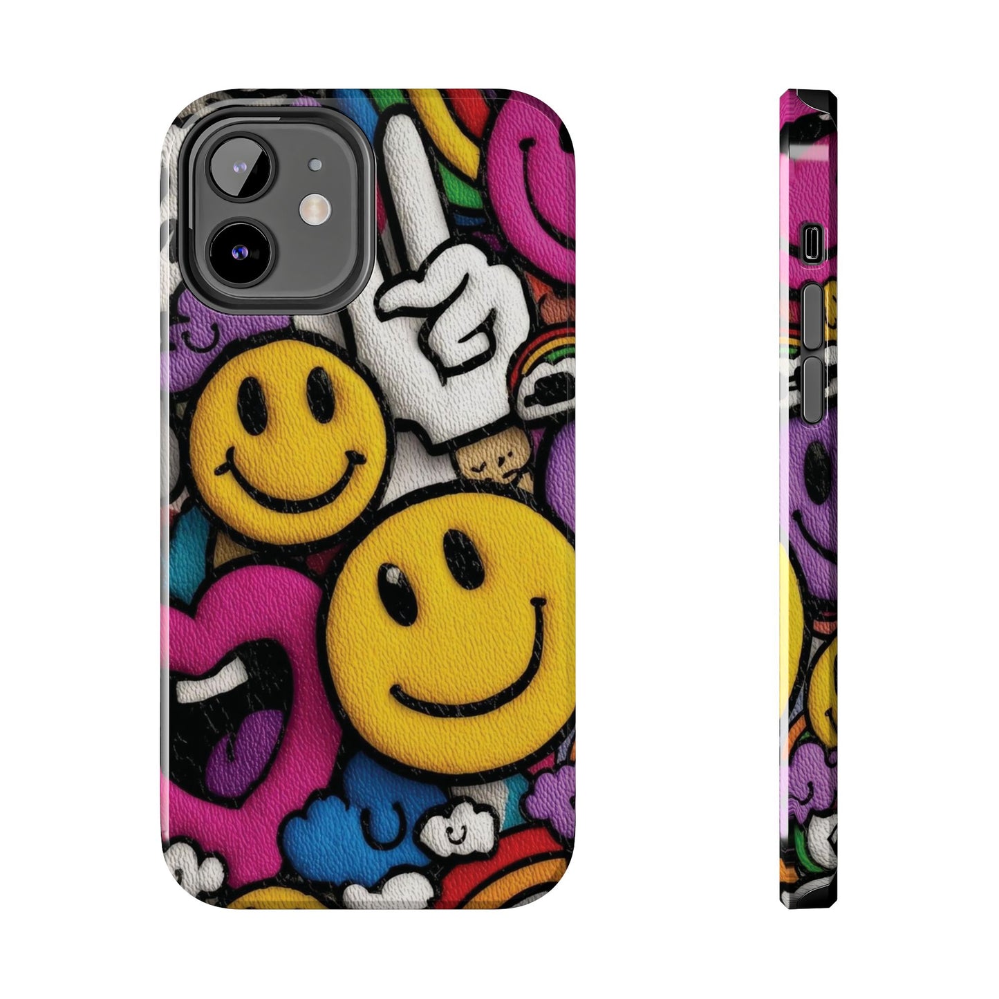 Smiley Graffiti Tough Phone Case – Colorful Urban Art Protection
