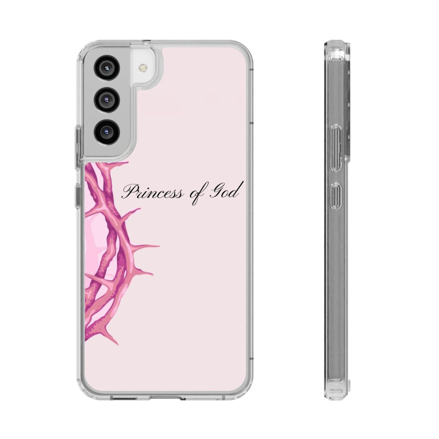Phone Case — "Princess of God" Pink Crown of Thorns Clear Impact-Resistant Case