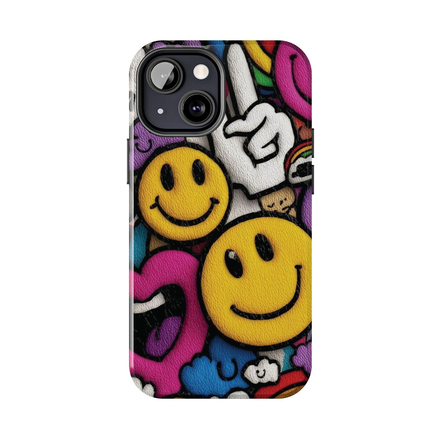 Smiley Graffiti Tough Phone Case – Colorful Urban Art Protection