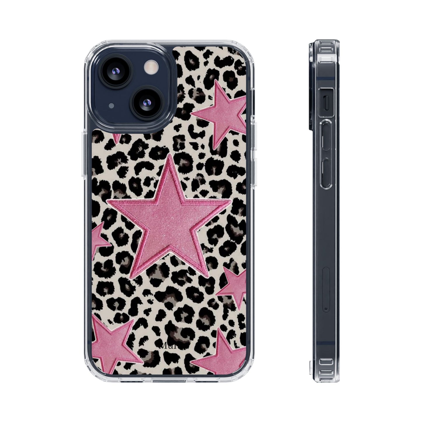 Pink Star Leopard Clear Impact Phone Case