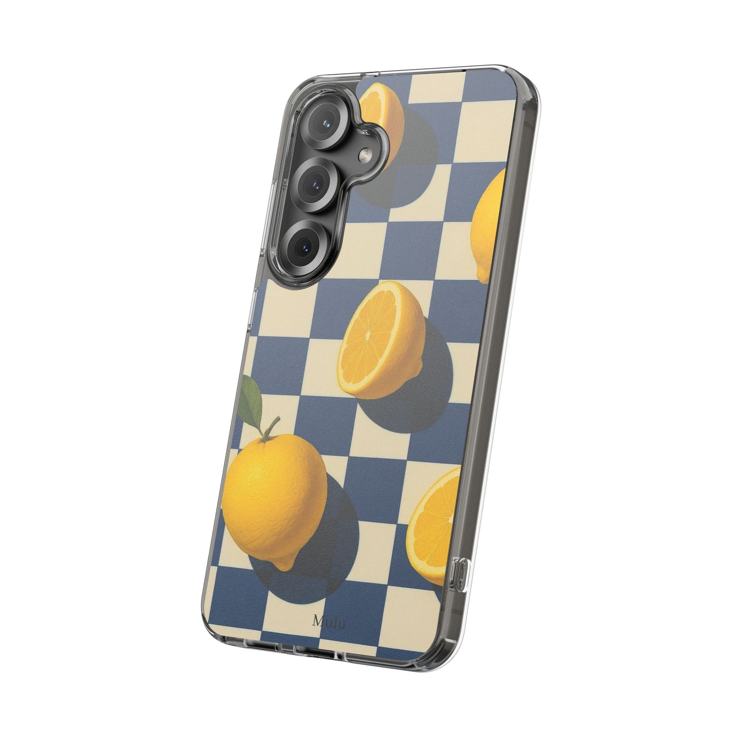 Clear Impact-Resistant Case — Retro Checkered Lemons Phone Case