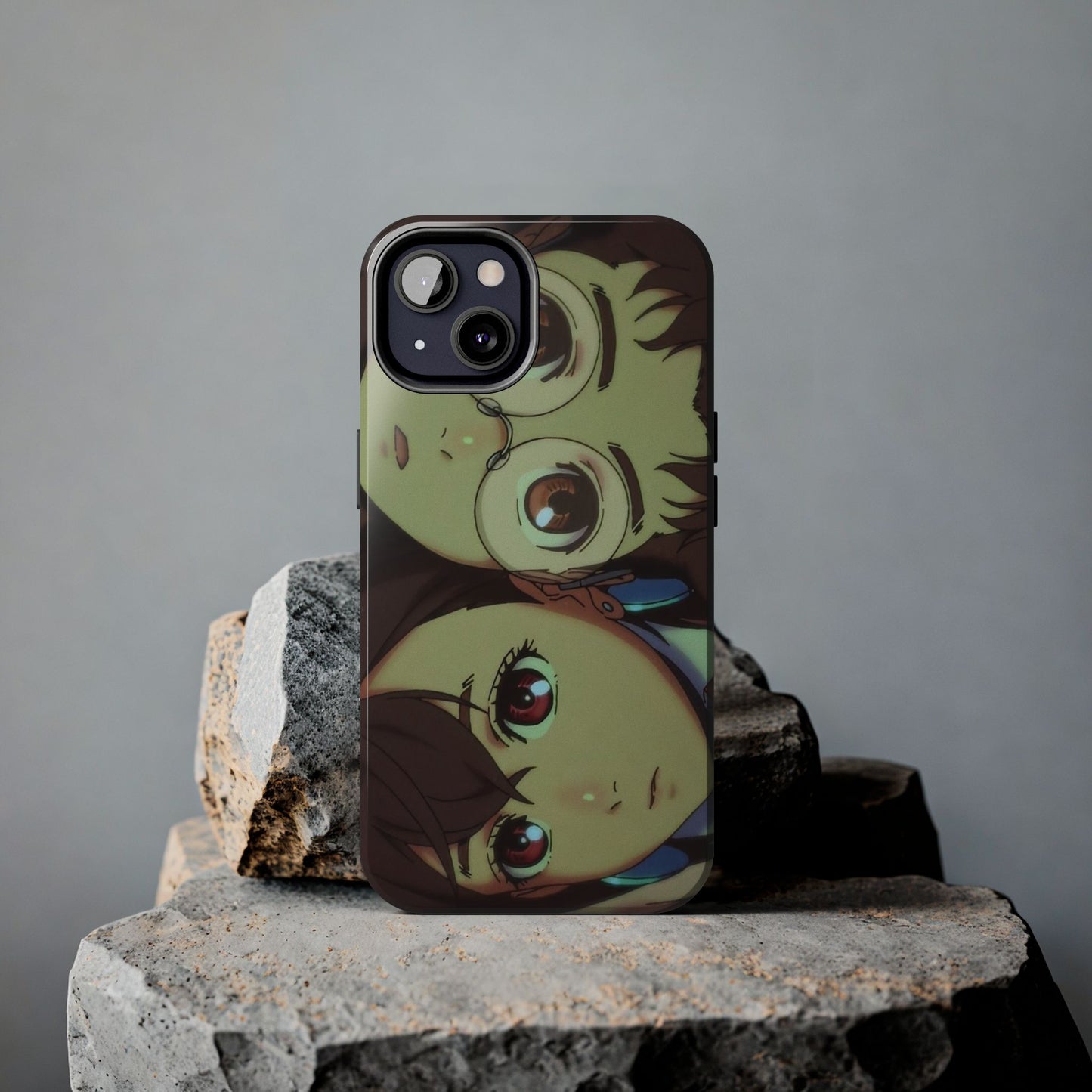 Anime Duo Tough Phone Case — Cute Chibi Sisters Protective Cover