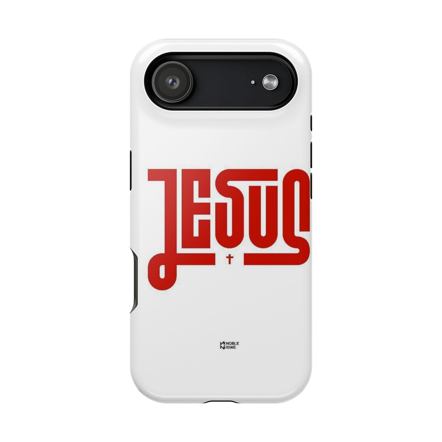 Jesus Magnetic Impact‑Resistant Phone Case — Bold Red Script Christian iPhone Cover