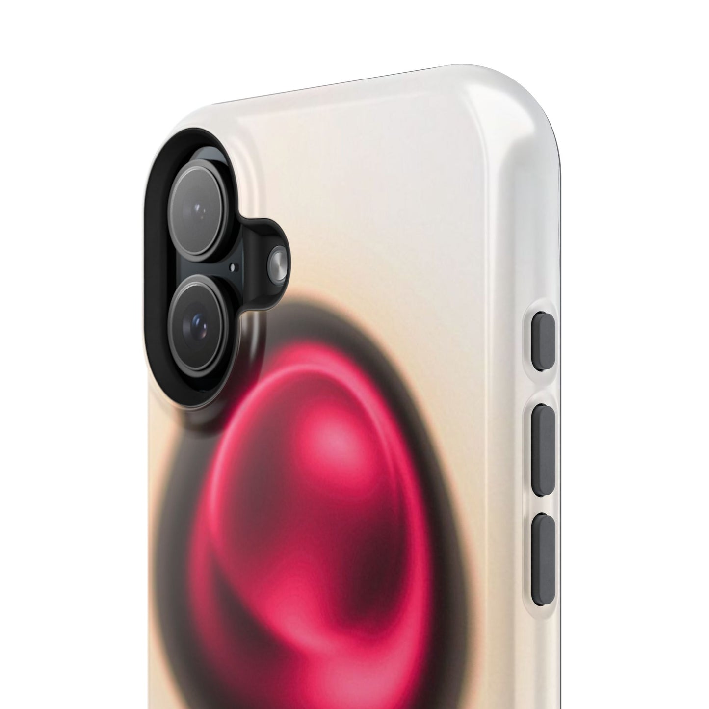 Protective Phone Case — Red Pearl Heart Design with 'You deserve a forever love' Text