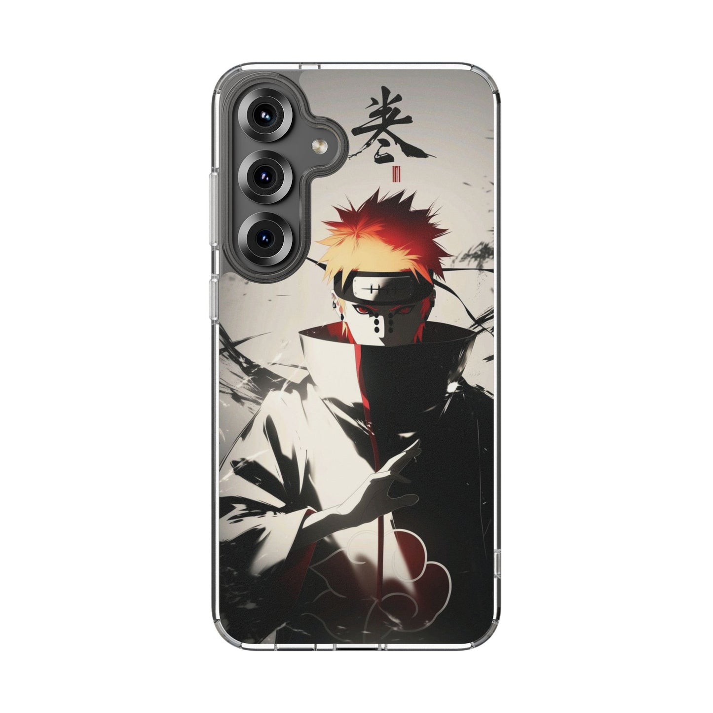 Clear Impact-Resistant Phone Case — Anime Akatsuki Shadow Design