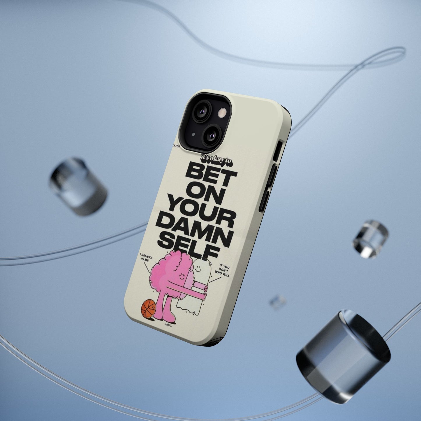 Magnetic Impact-Resistant Case — "Bet On Your Damn Self" Motivational Phone Cover