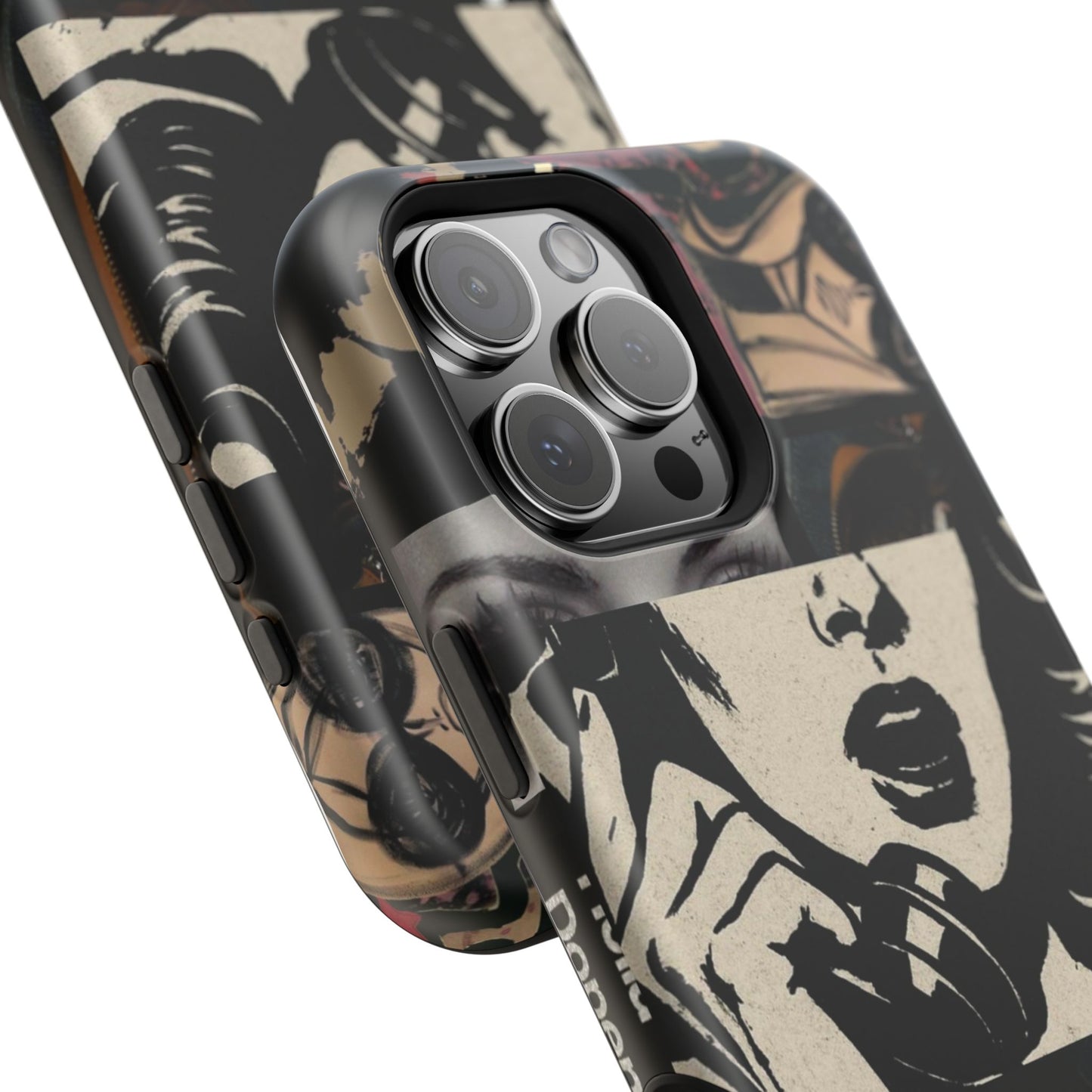 Magnetic Impact Phone Case — Retro Pop Art "Music Is My Drug" Design