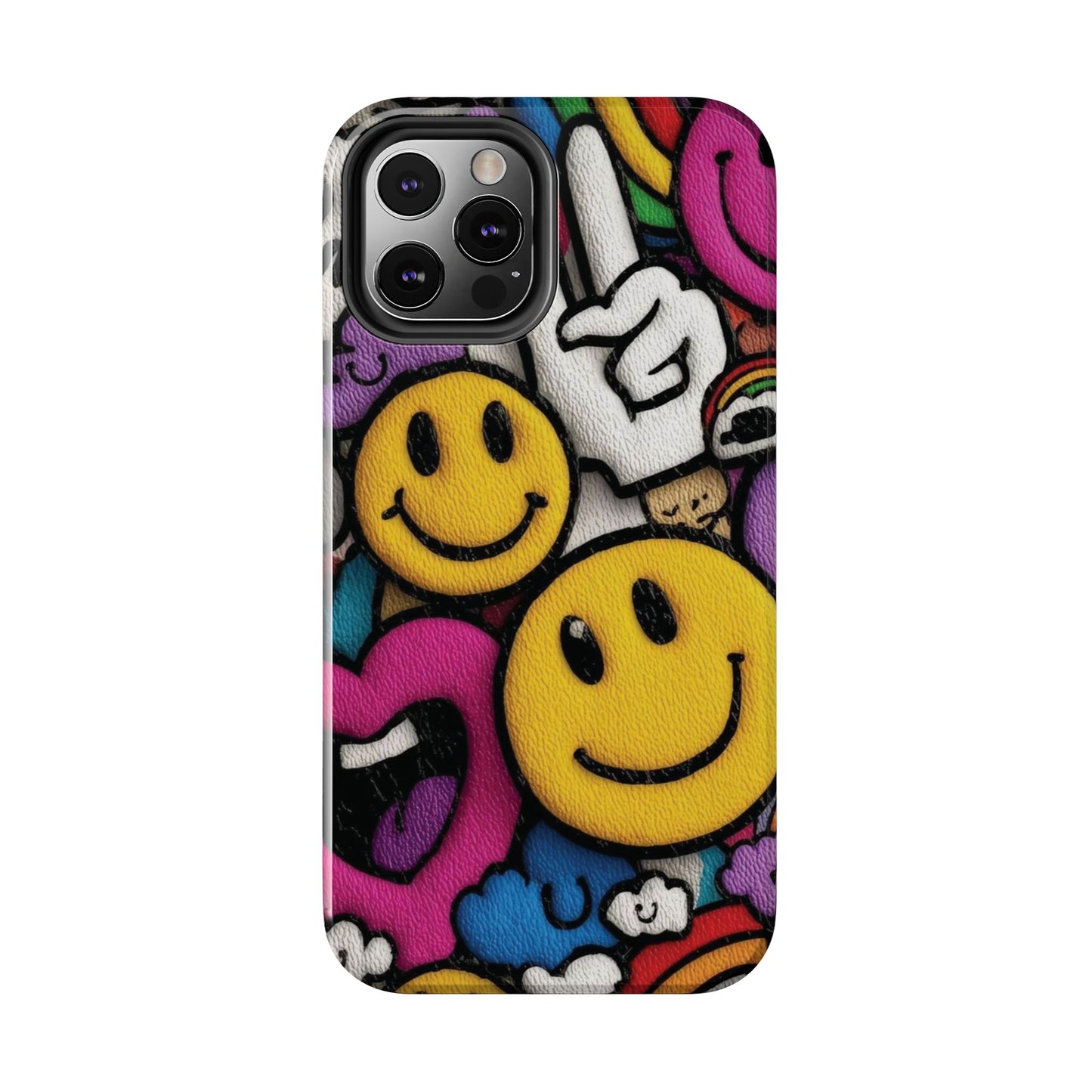 Smiley Graffiti Tough Phone Case – Colorful Urban Art Protection