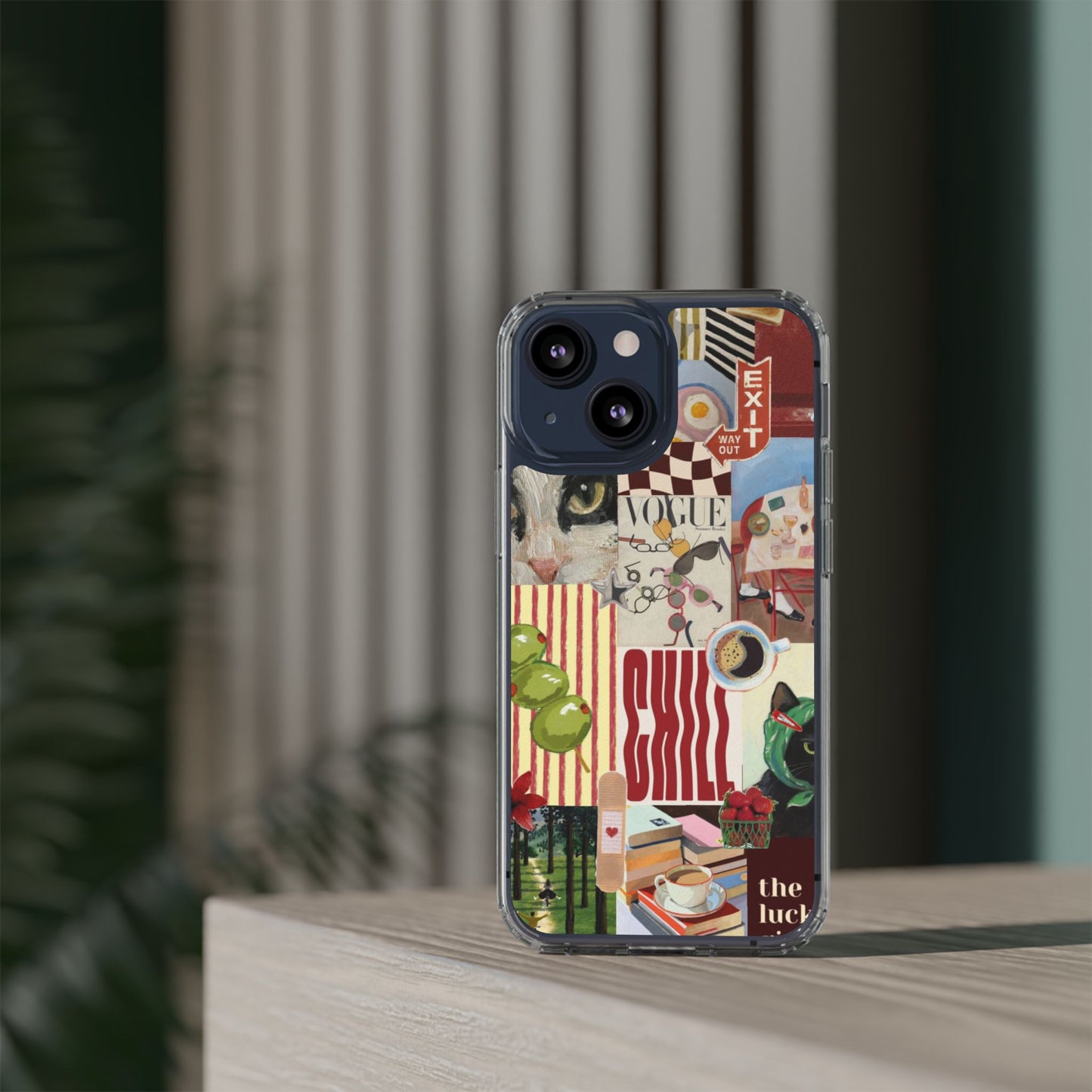 Collage Vintage Aesthetic Clear Impact-Resistant Phone Case