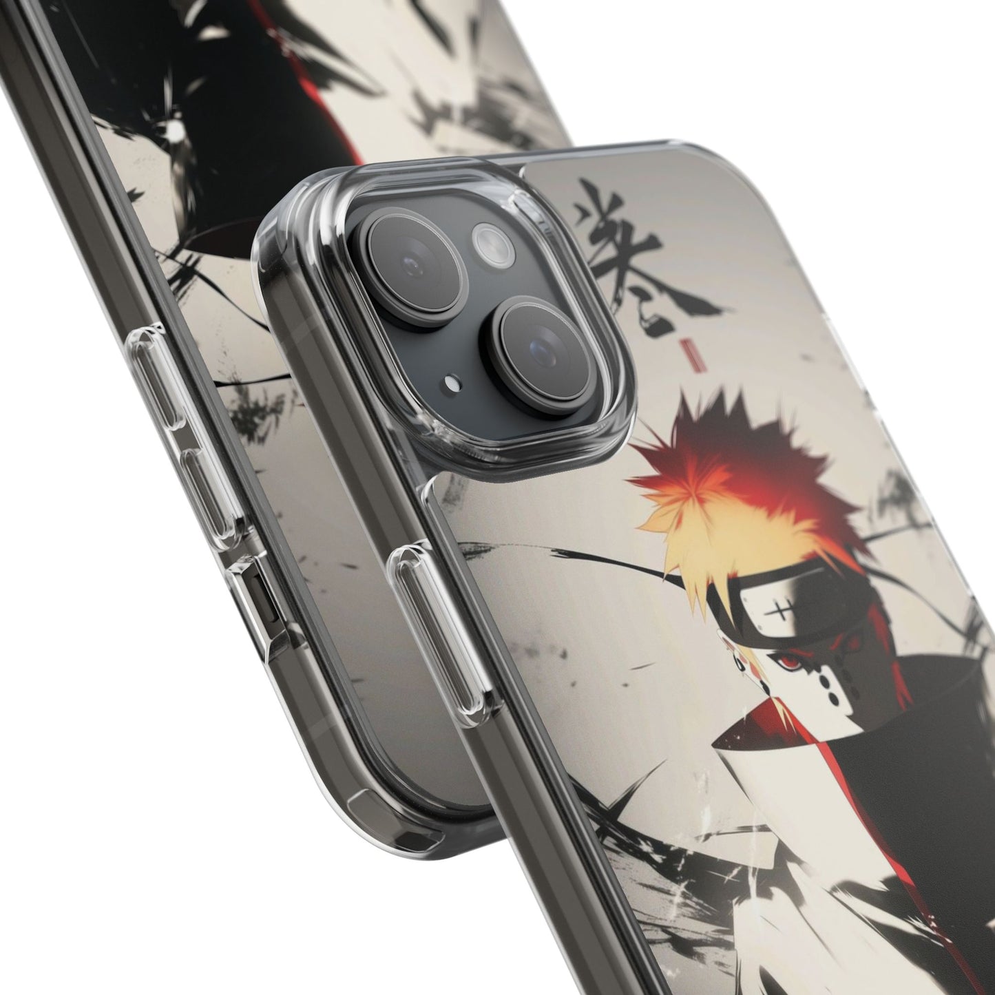 Clear Impact-Resistant Phone Case — Anime Akatsuki Shadow Design