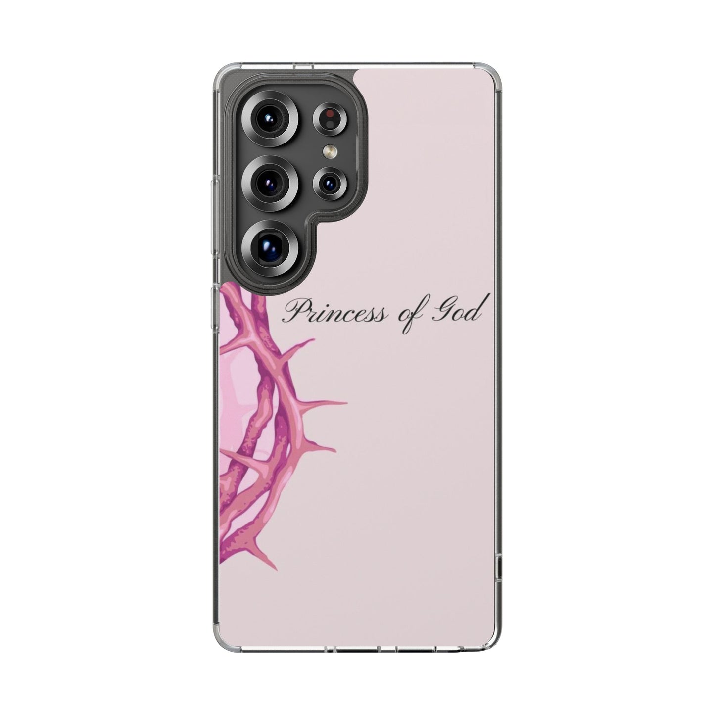 Phone Case — "Princess of God" Pink Crown of Thorns Clear Impact-Resistant Case