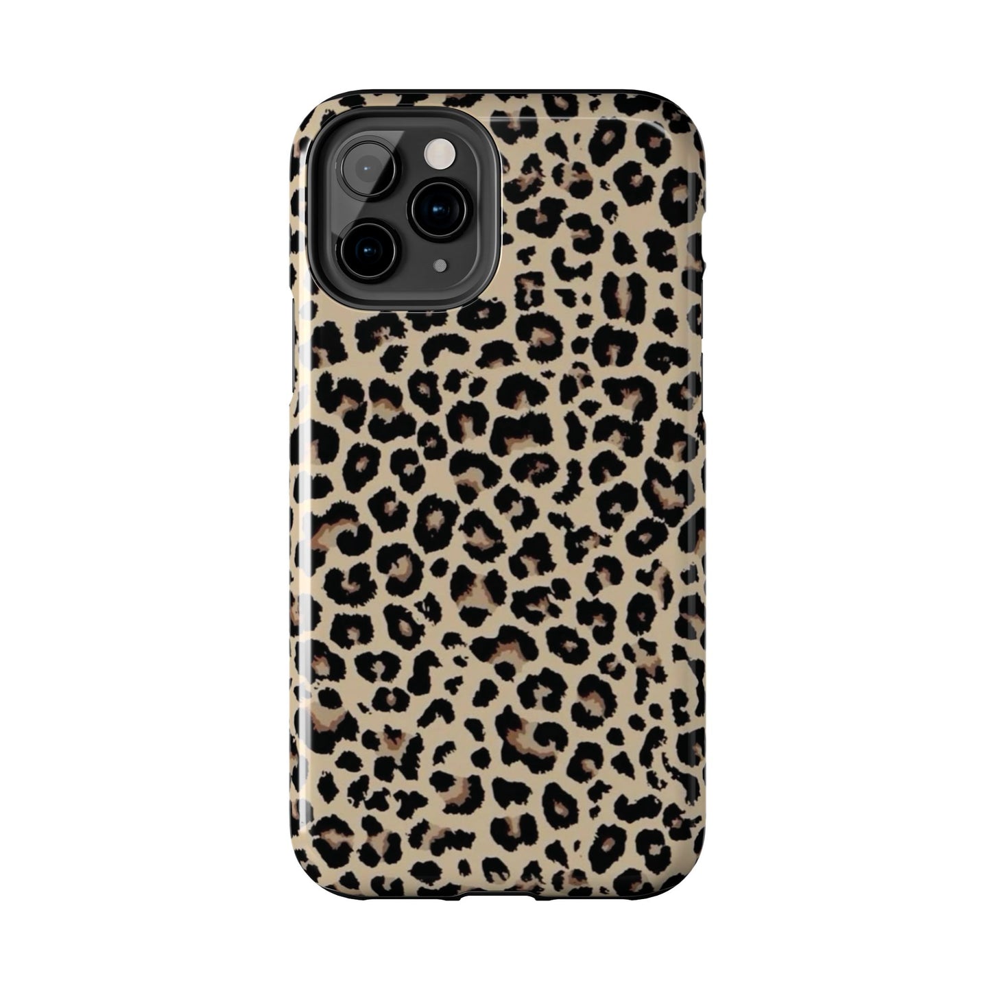 Leopard Print Tough Phone Case — Durable Protective iPhone Cover