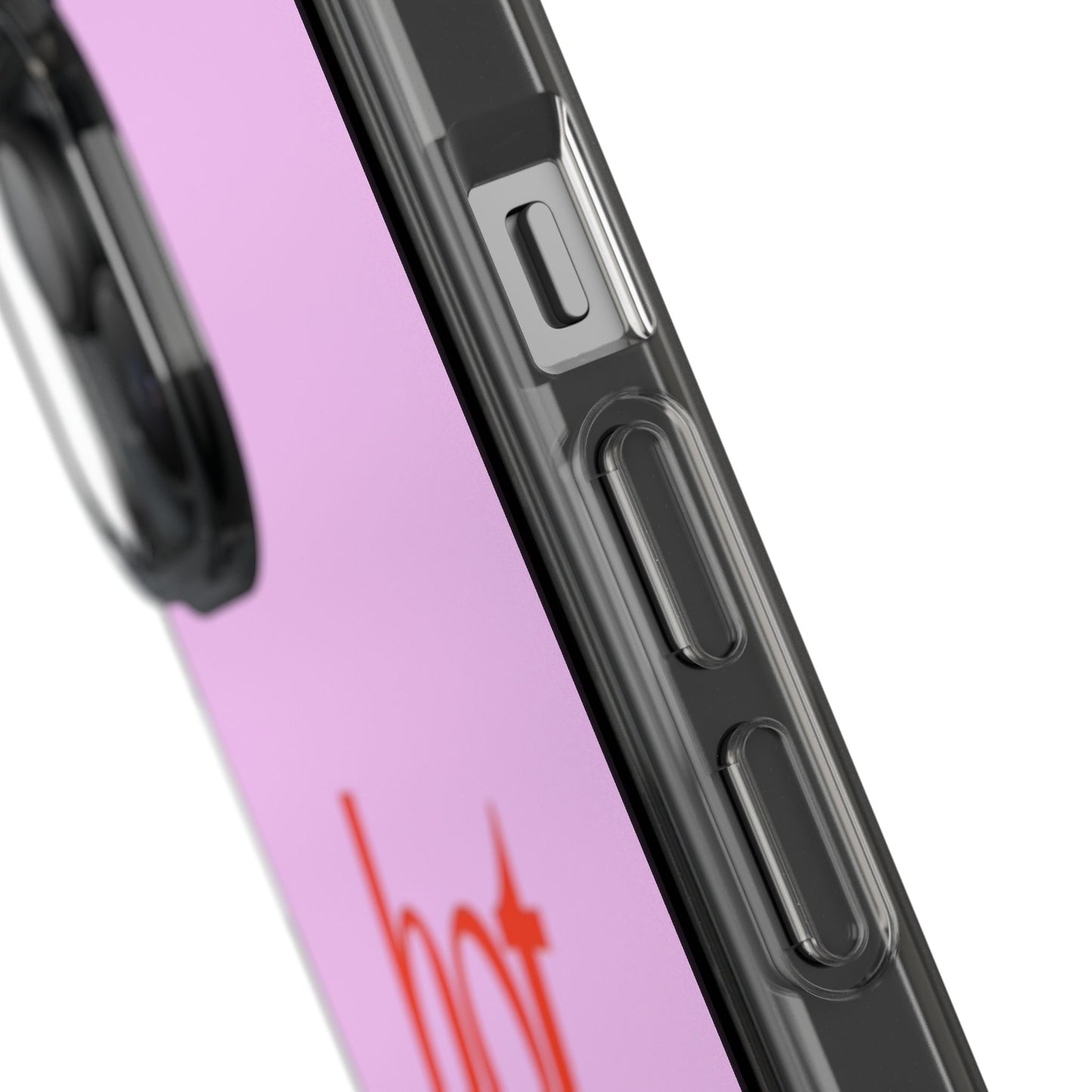 Hot Stuff Clear Impact Phone Case — Pink Retro Typography iPhone Cover