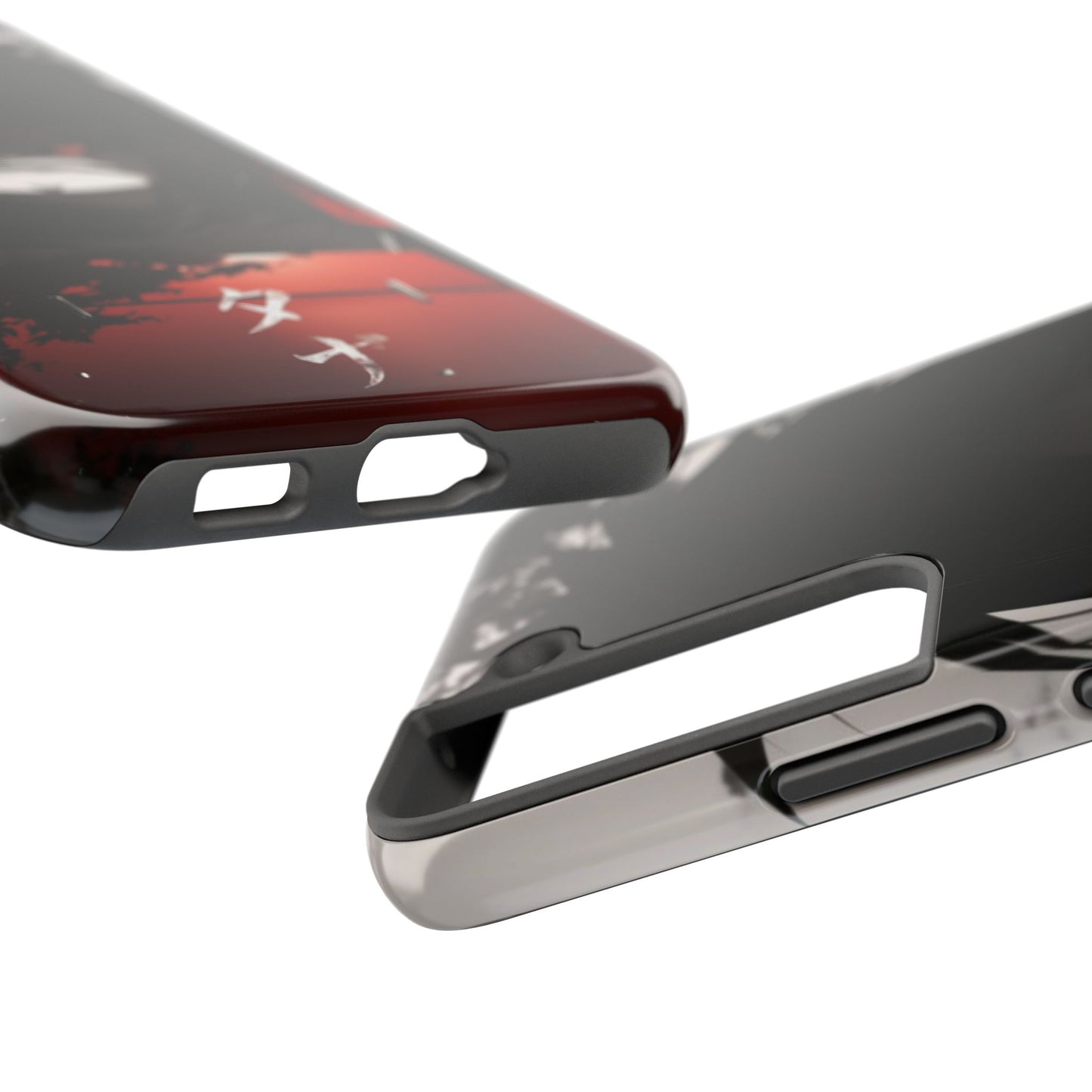 Anime Dark Ninja Phone Case — Red Eye Silhouette Tough Phone Case